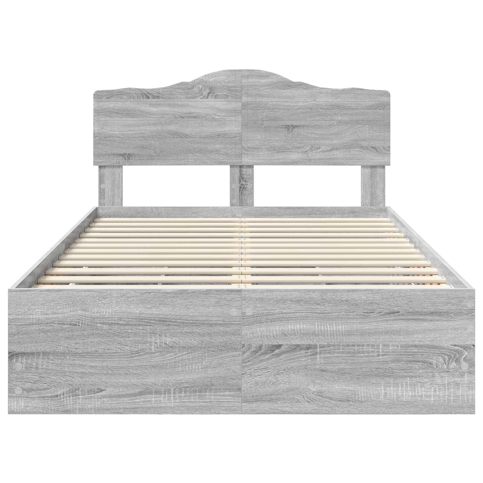 Bedframe met lade Grijs Sonoma 120 x 190 cm Ingenieurshout is nu te koop bij PeponiXL, paradijselijk wonen!