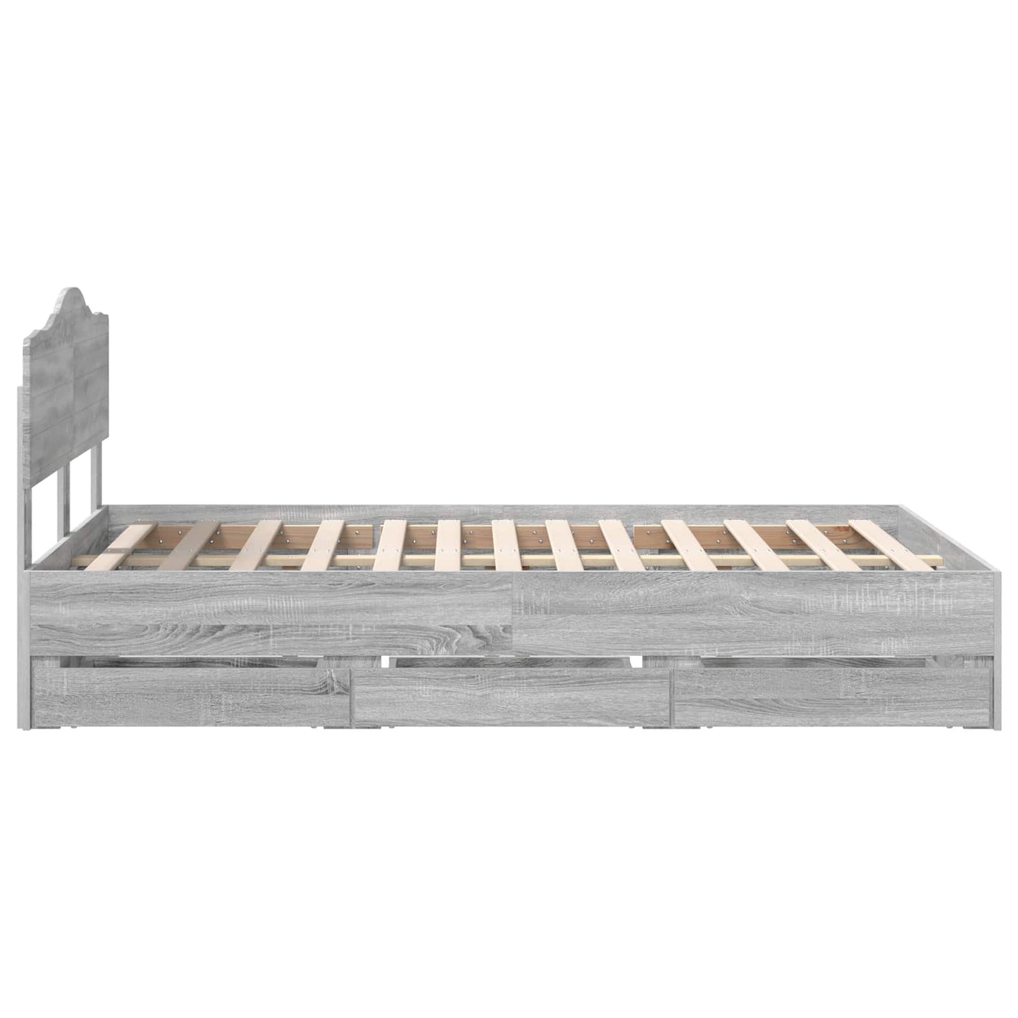 Bedframe met lade Grijs Sonoma 120 x 190 cm Ingenieurshout is nu te koop bij PeponiXL, paradijselijk wonen!