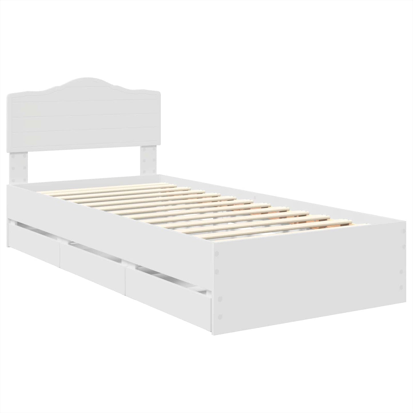 Bedframe met lade met opslag Wit 100 x 200 cm Ingenieurshout is nu te koop bij PeponiXL, paradijselijk wonen!