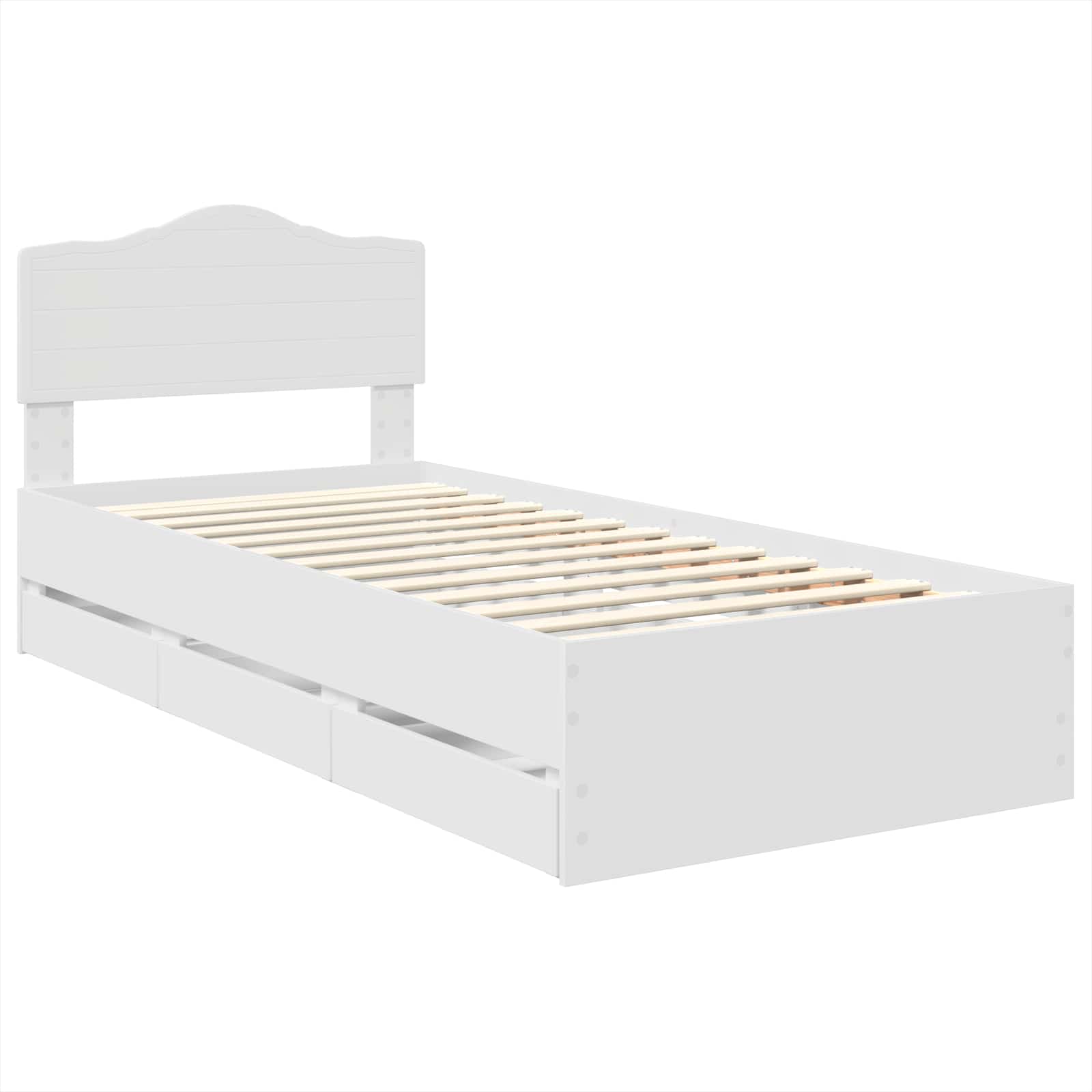 Bedframe met lade met opslag Wit 100 x 200 cm Ingenieurshout is nu te koop bij PeponiXL, paradijselijk wonen!