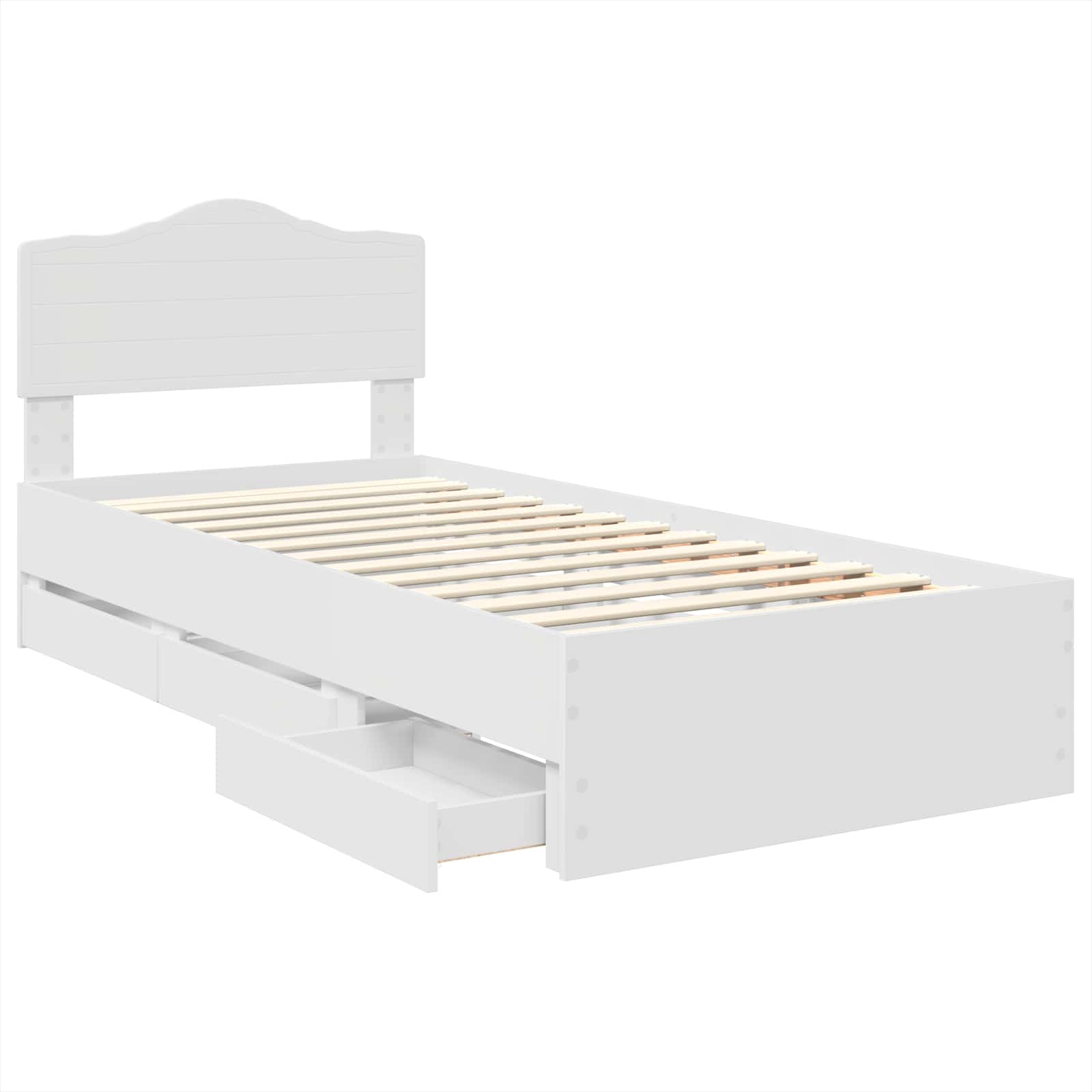 Bedframe met lade met opslag Wit 100 x 200 cm Ingenieurshout is nu te koop bij PeponiXL, paradijselijk wonen!