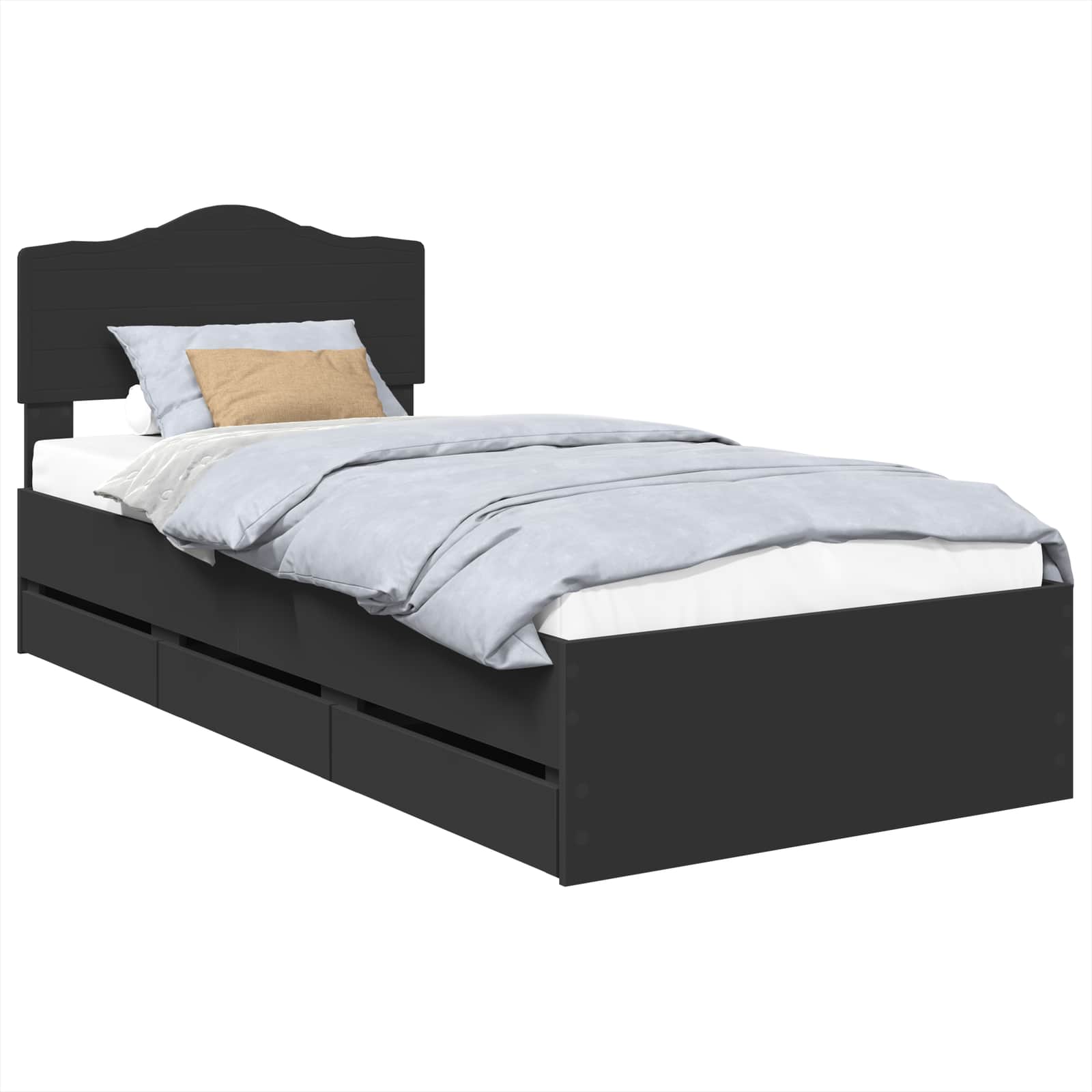 Bedframe met lade met opslag Zwart 100 x 200 cm Ingenieurshout is nu te koop bij PeponiXL, paradijselijk wonen!