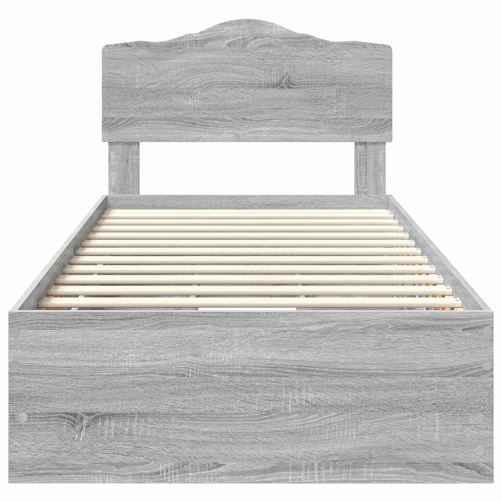 Bedframe met lade Grijs Sonoma 100 x 200 cm Ingenieurshout is nu te koop bij PeponiXL, paradijselijk wonen!