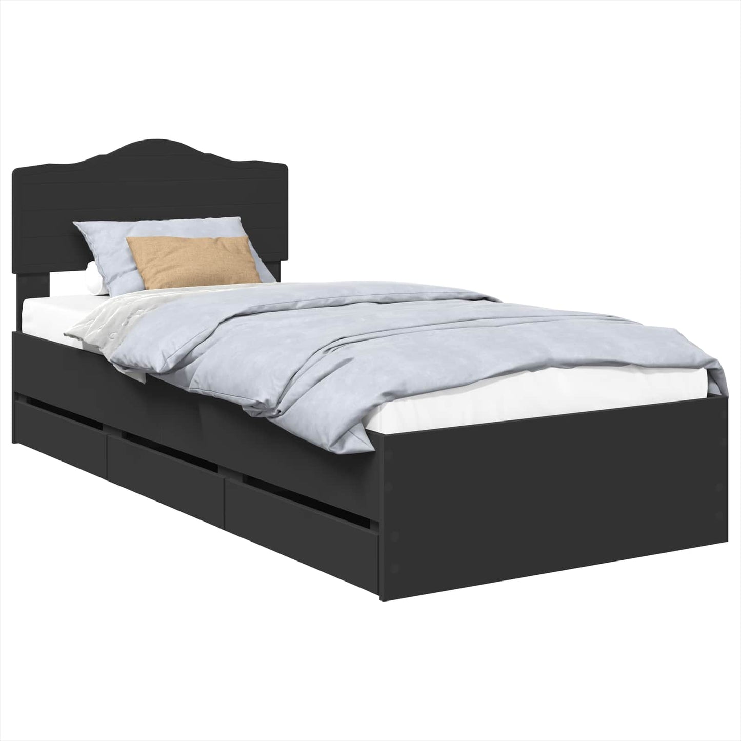 Bedframe met lade met opslag Zwart 90 x 200 cm Ingenieurshout is nu te koop bij PeponiXL, paradijselijk wonen!