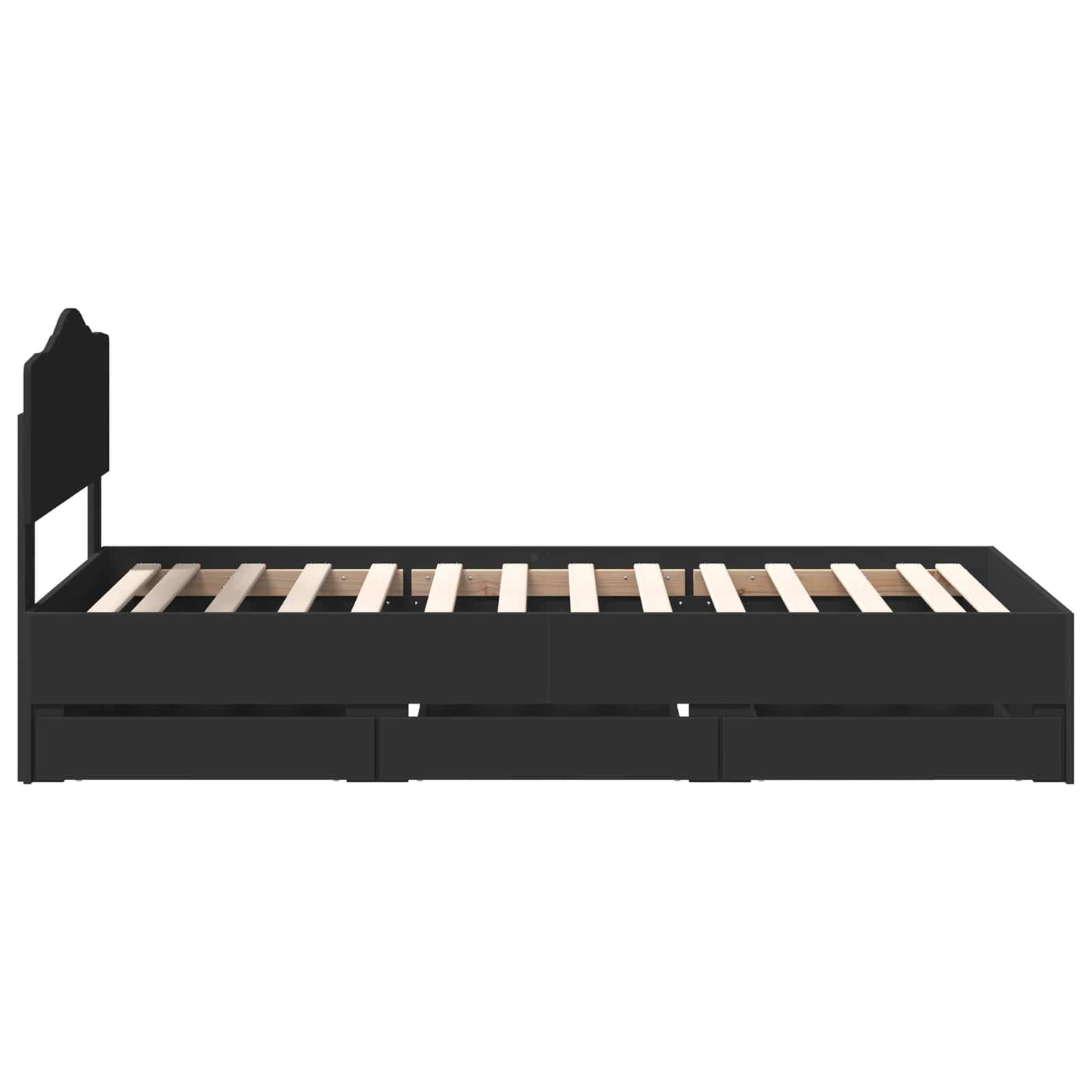 Bedframe met lade met opslag Zwart 90 x 200 cm Ingenieurshout is nu te koop bij PeponiXL, paradijselijk wonen!