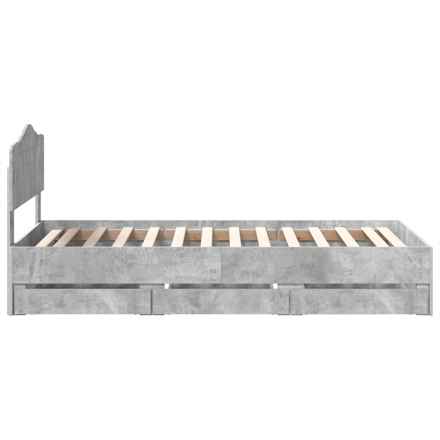 Bedframe met lade Beton Grijs 90 x 200 cm Ingenieurshout is nu te koop bij PeponiXL, paradijselijk wonen!