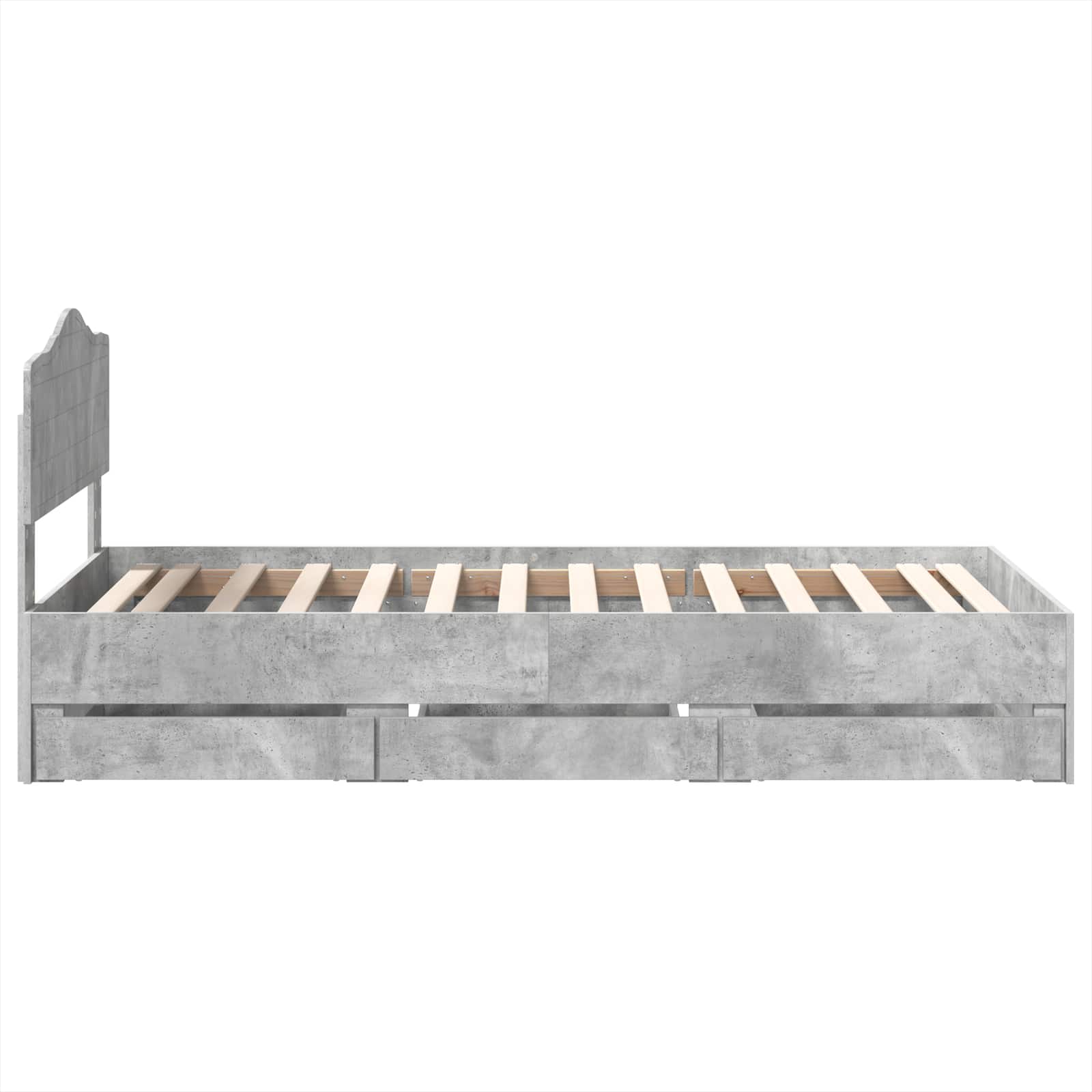 Bedframe met lade Beton Grijs 90 x 200 cm Ingenieurshout is nu te koop bij PeponiXL, paradijselijk wonen!