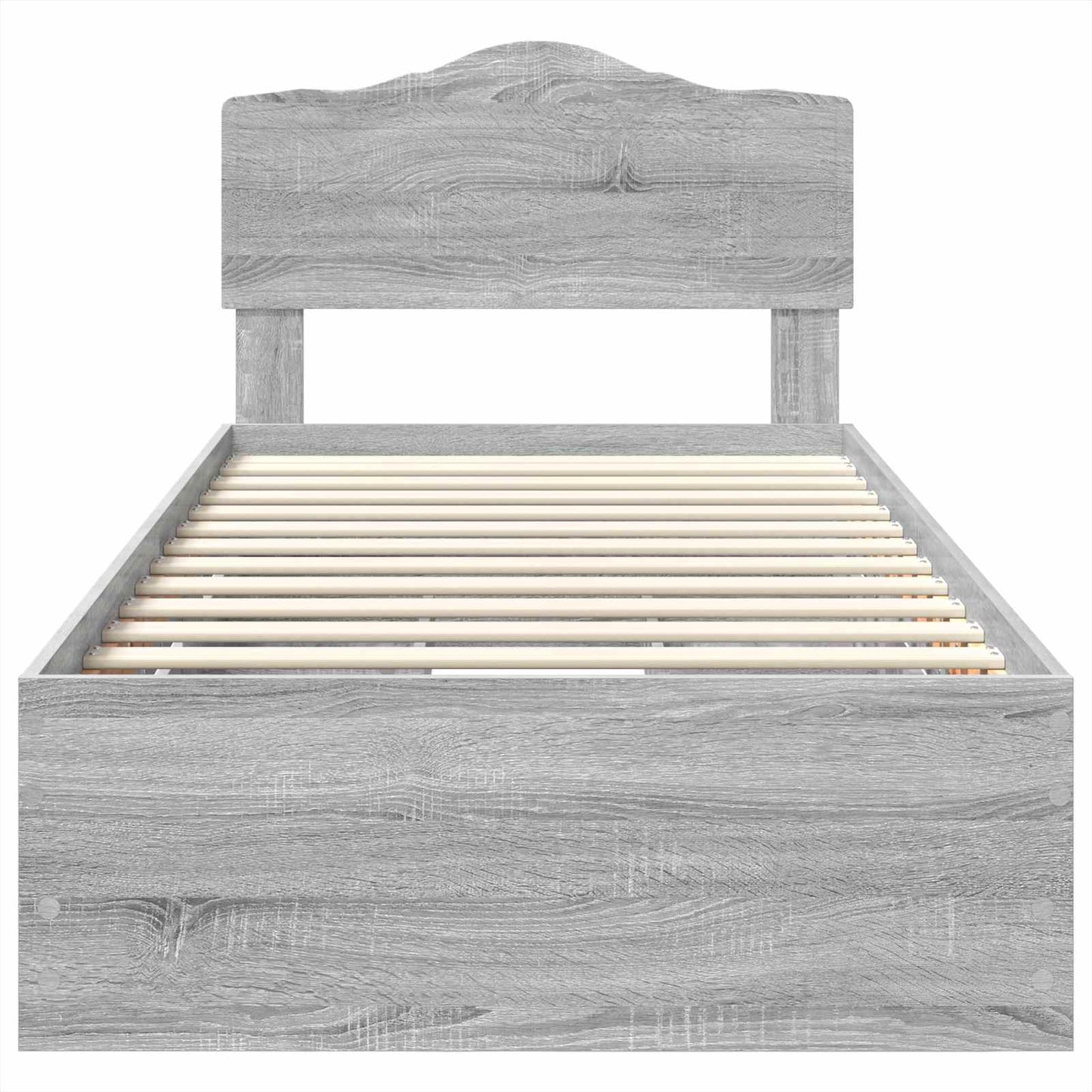 Bedframe met lade Grijs Sonoma 90 x 200 cm Ingenieurshout is nu te koop bij PeponiXL, paradijselijk wonen!