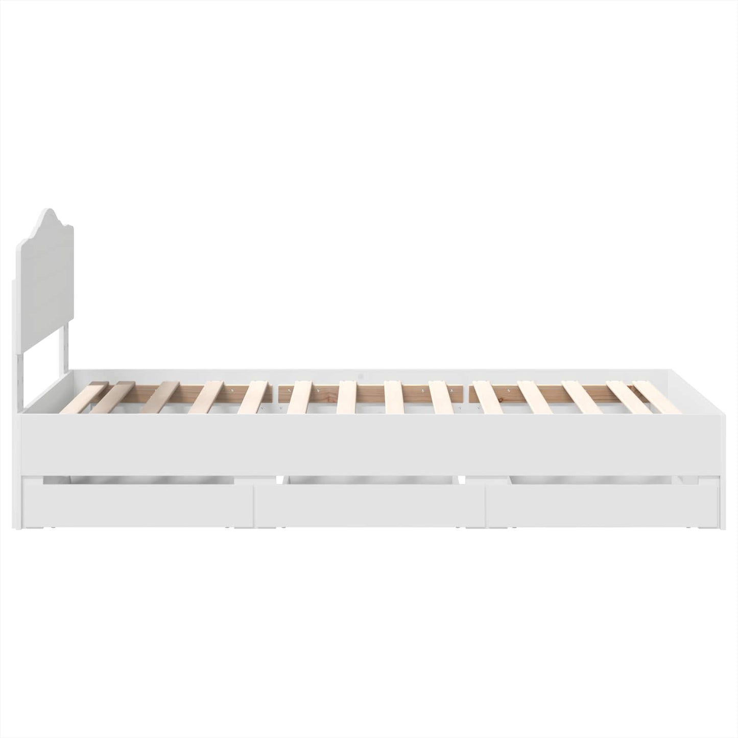 Bedframe met lade met hoofdeinde Wit 90 x 190 cm Ingenieurshout is nu te koop bij PeponiXL, paradijselijk wonen!