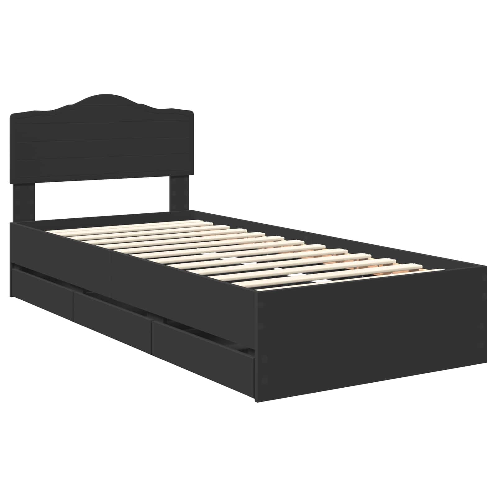 Bedframe met lade met opslag Zwart 90 x 190 cm Ingenieurshout is nu te koop bij PeponiXL, paradijselijk wonen!