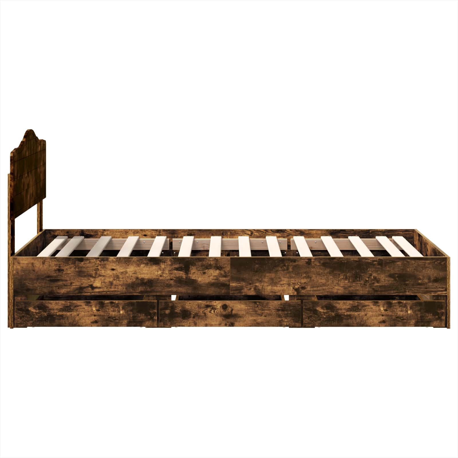 Bedframe met lade Gerookt eiken 90 x 190 cm Ingenieurshout is nu te koop bij PeponiXL, paradijselijk wonen!