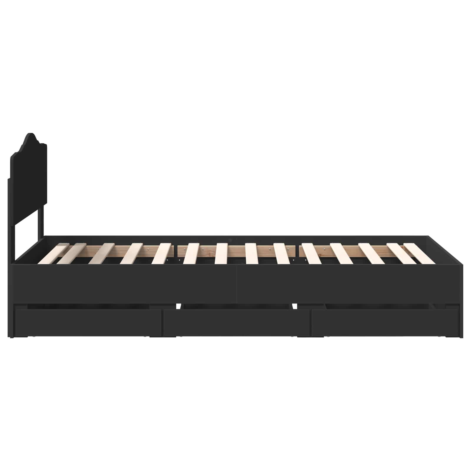 Bedframe met lade met opslag Zwart 75 x 190 cm Ingenieurshout is nu te koop bij PeponiXL, paradijselijk wonen!
