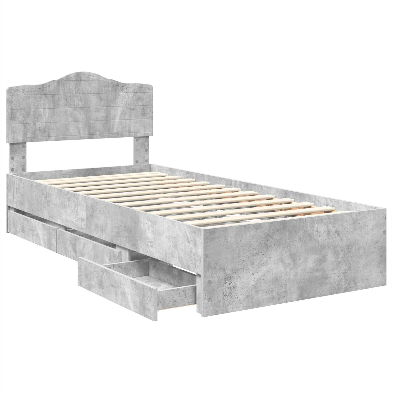 Bedframe met lade Beton Grijs 75 x 190 cm Ingenieurshout is nu te koop bij PeponiXL, paradijselijk wonen!