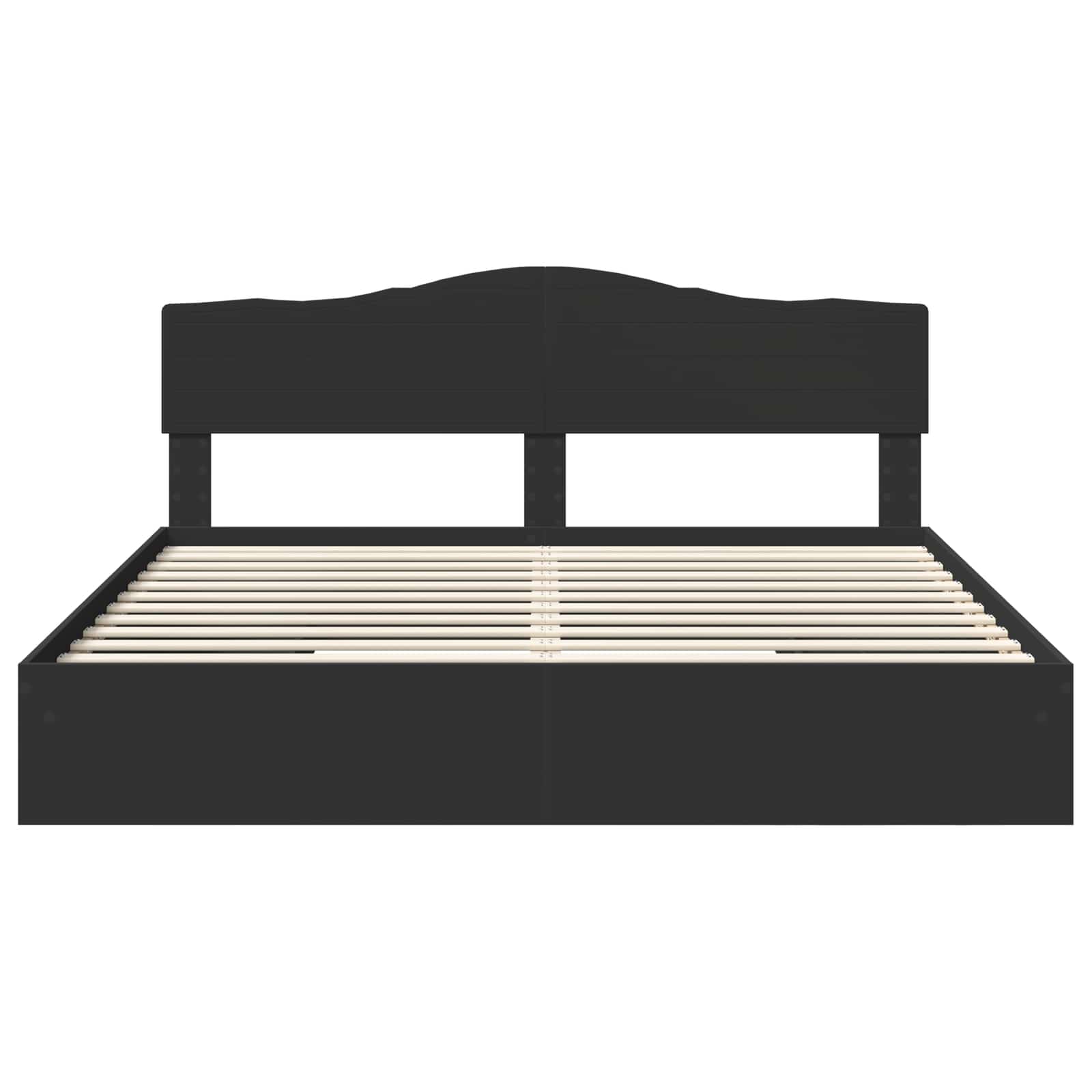 Opslag bed met hoofdeinde Zwart 200 x 200 cm Bewerkt hout is nu te koop bij PeponiXL, paradijselijk wonen!