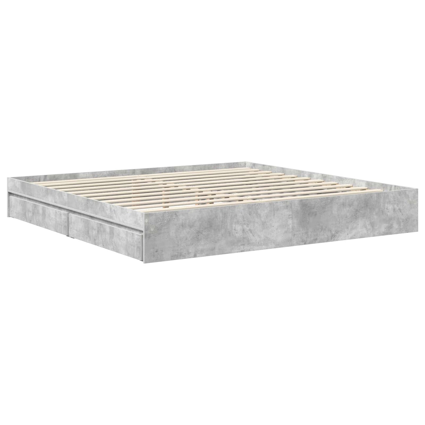 Opslag bed met hoofdeinde Beton Grijs 200 x 200 cm Bewerkt hout is nu te koop bij PeponiXL, paradijselijk wonen!