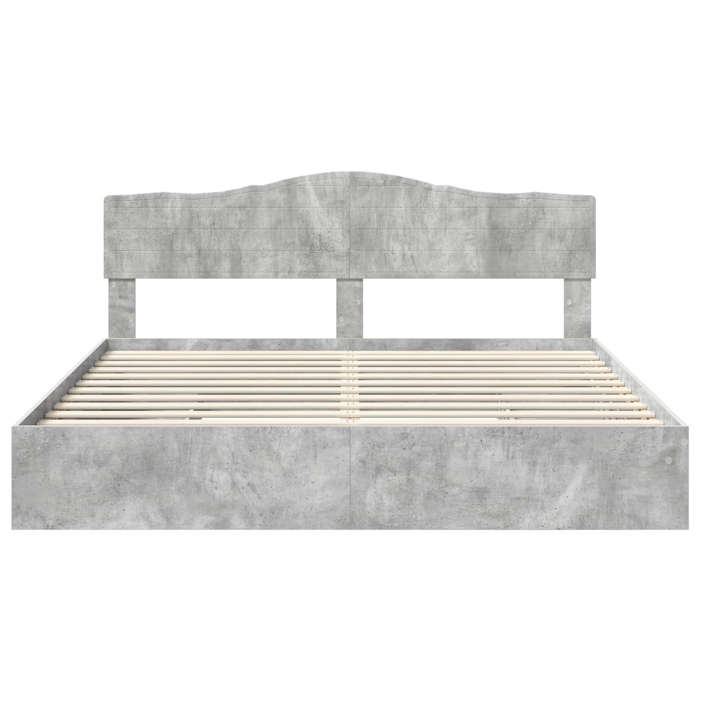 Opslag bed met hoofdeinde Beton Grijs 200 x 200 cm Bewerkt hout is nu te koop bij PeponiXL, paradijselijk wonen!