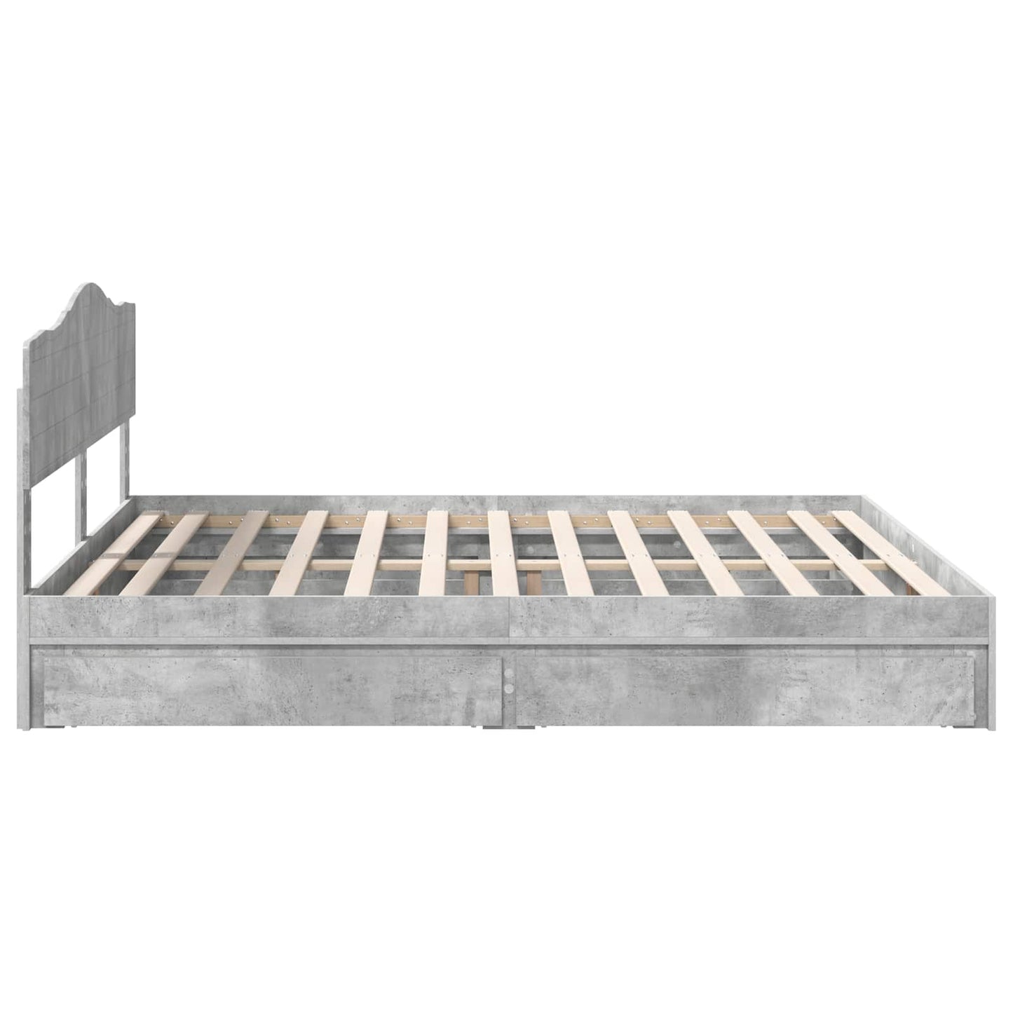 Opslag bed met hoofdeinde Beton Grijs 200 x 200 cm Bewerkt hout is nu te koop bij PeponiXL, paradijselijk wonen!