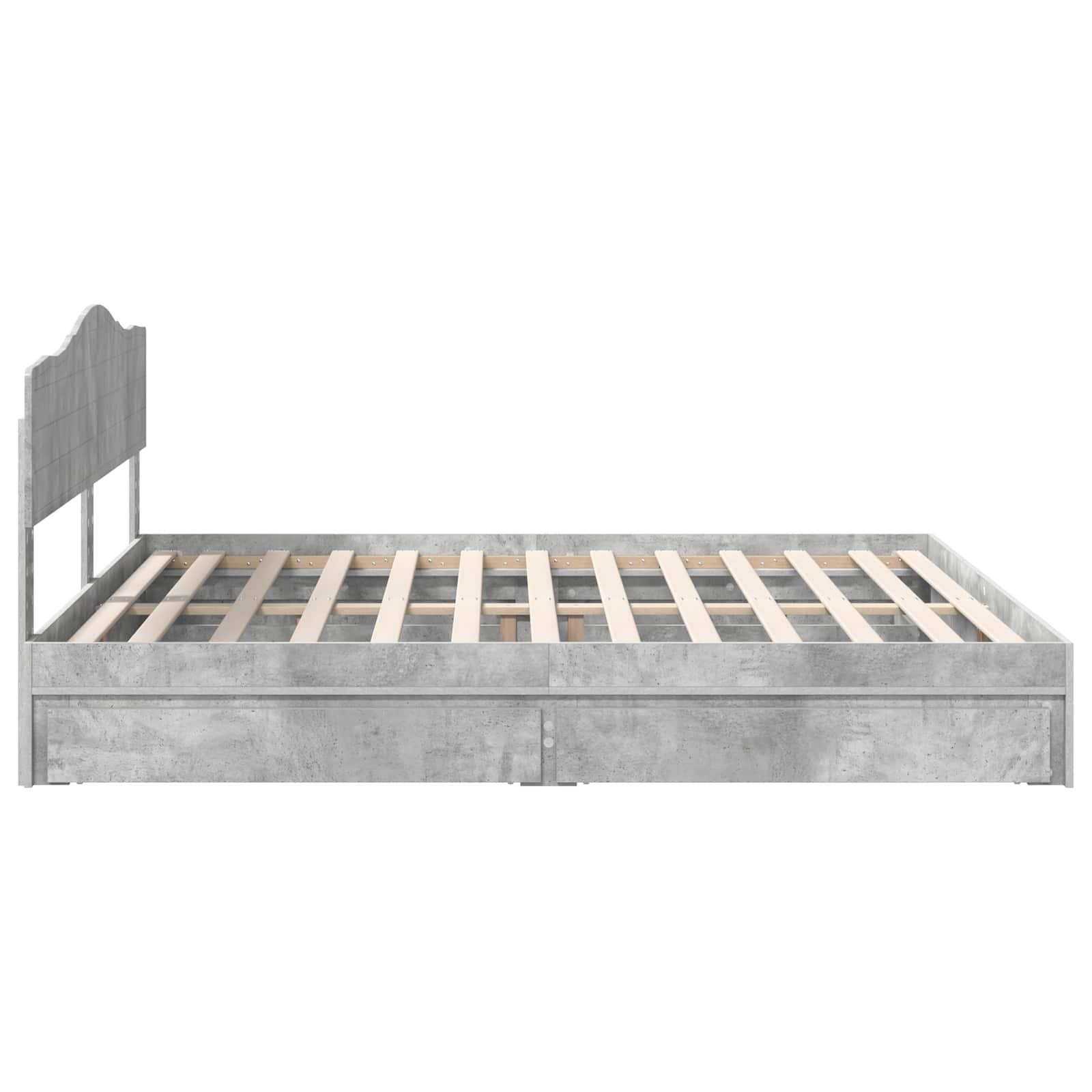Opslag bed met hoofdeinde Beton Grijs 200 x 200 cm Bewerkt hout is nu te koop bij PeponiXL, paradijselijk wonen!