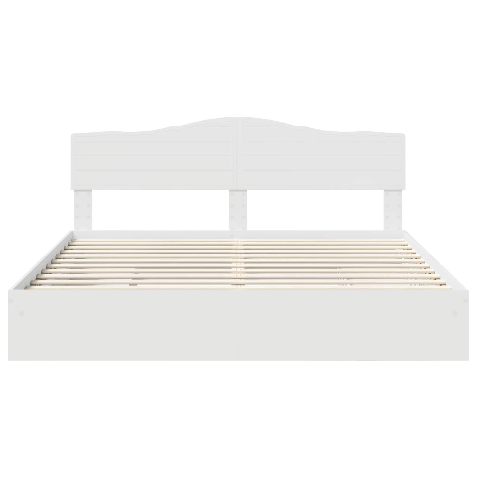 Opslag bed met hoofdeinde Wit 180 x 200 cm Bewerkt hout is nu te koop bij PeponiXL, paradijselijk wonen!