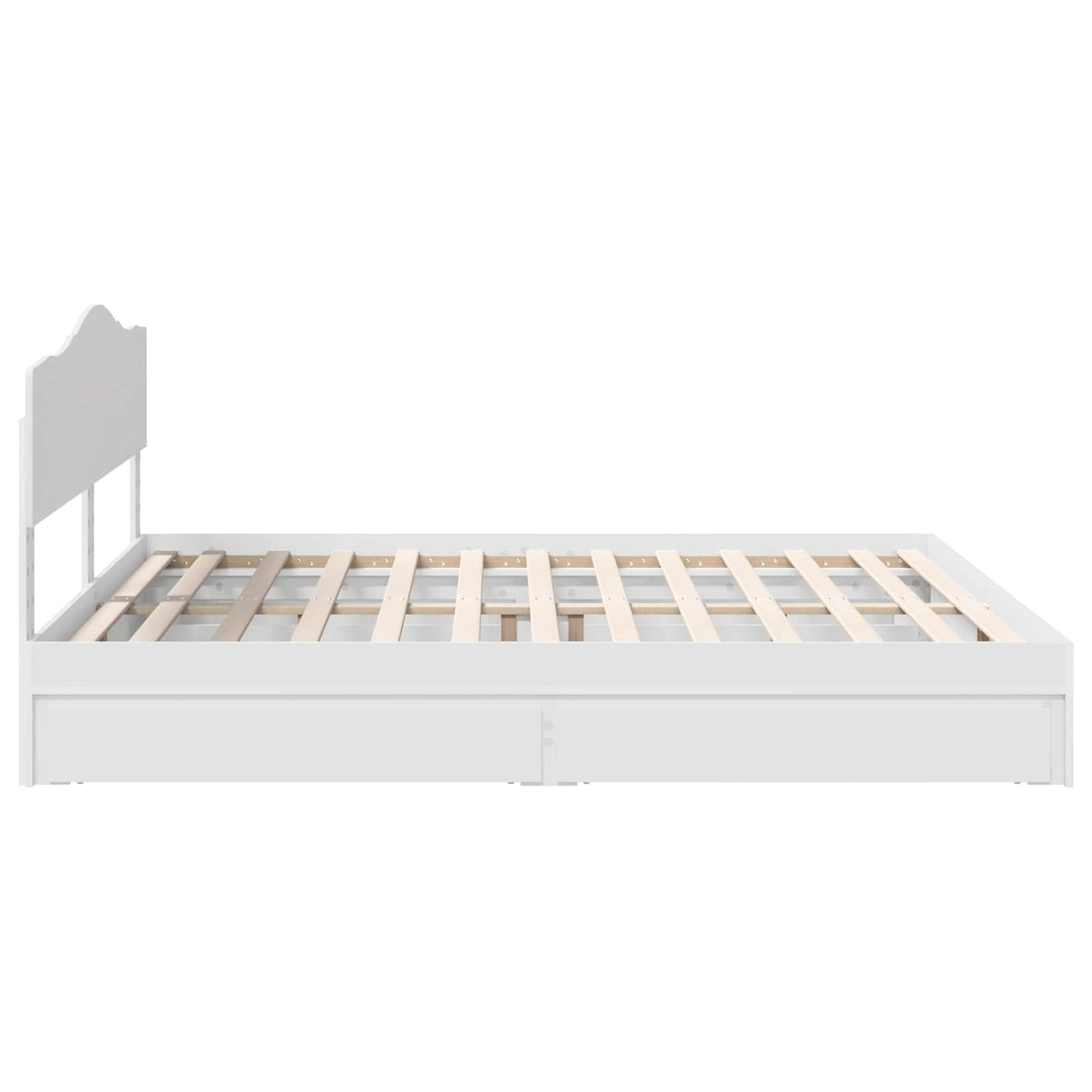 Opslag bed met hoofdeinde Wit 180 x 200 cm Bewerkt hout is nu te koop bij PeponiXL, paradijselijk wonen!