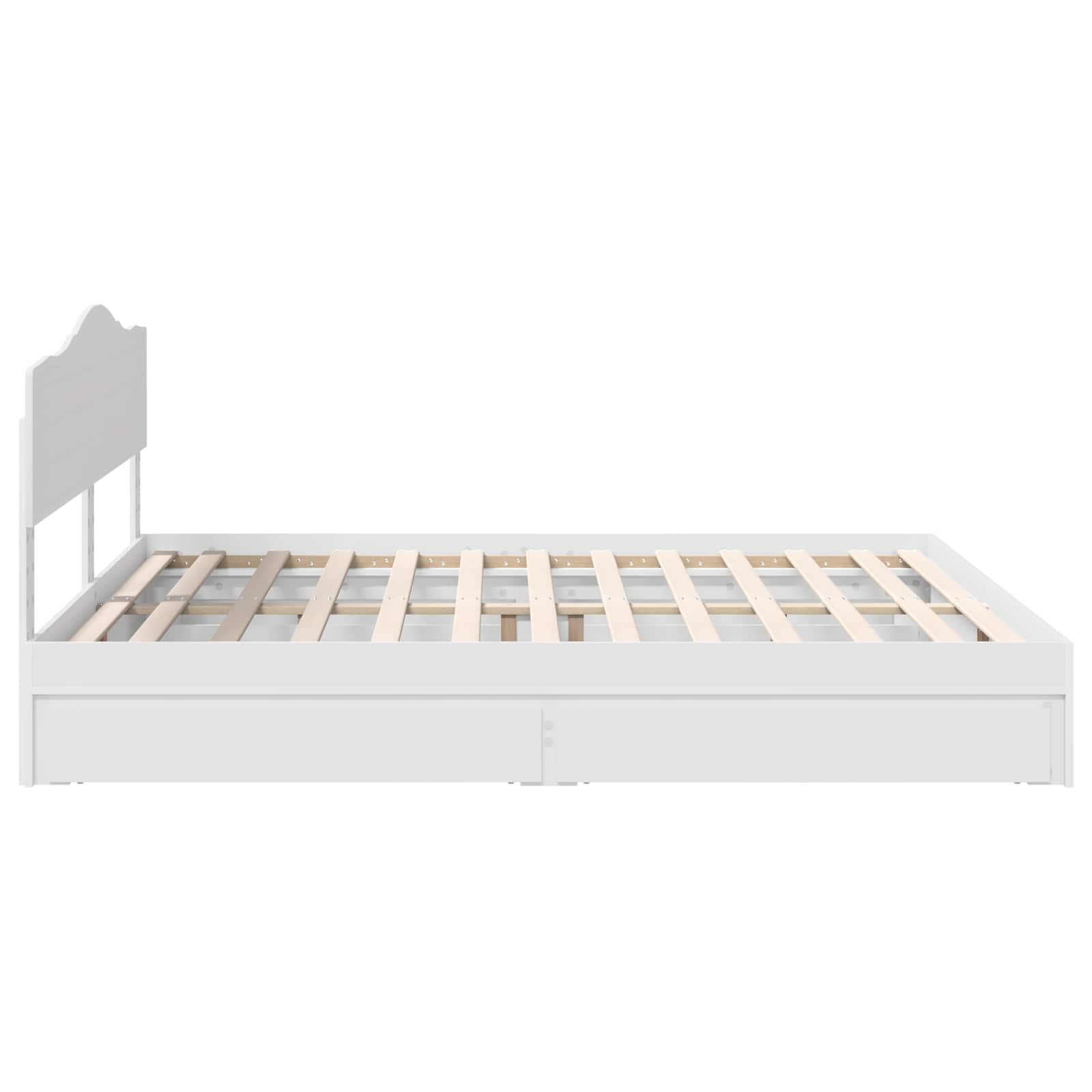 Opslag bed met hoofdeinde Wit 180 x 200 cm Bewerkt hout is nu te koop bij PeponiXL, paradijselijk wonen!