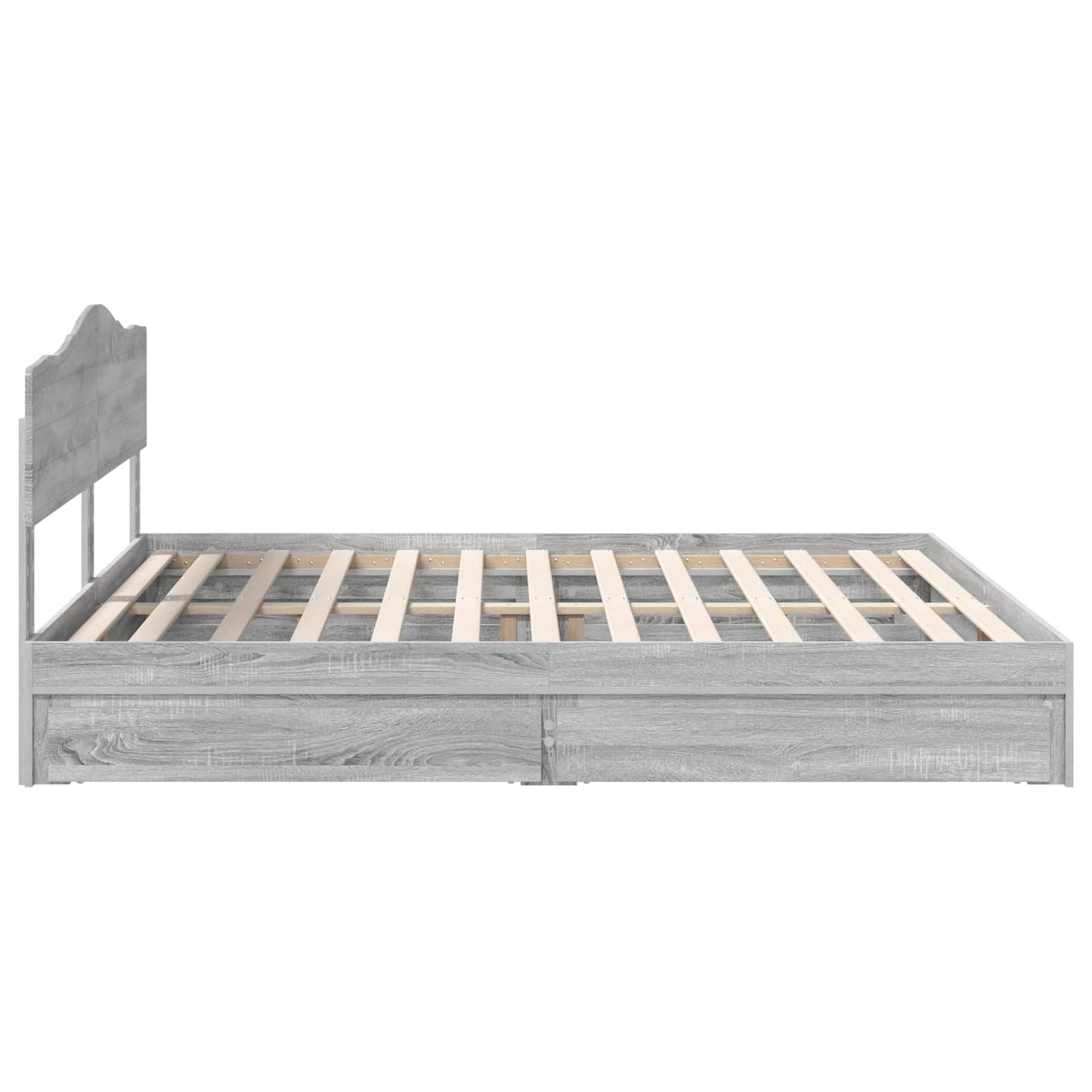 Opslag bed met lade Grijs Sonoma 180 x 200 cm Bewerkt hout is nu te koop bij PeponiXL, paradijselijk wonen!