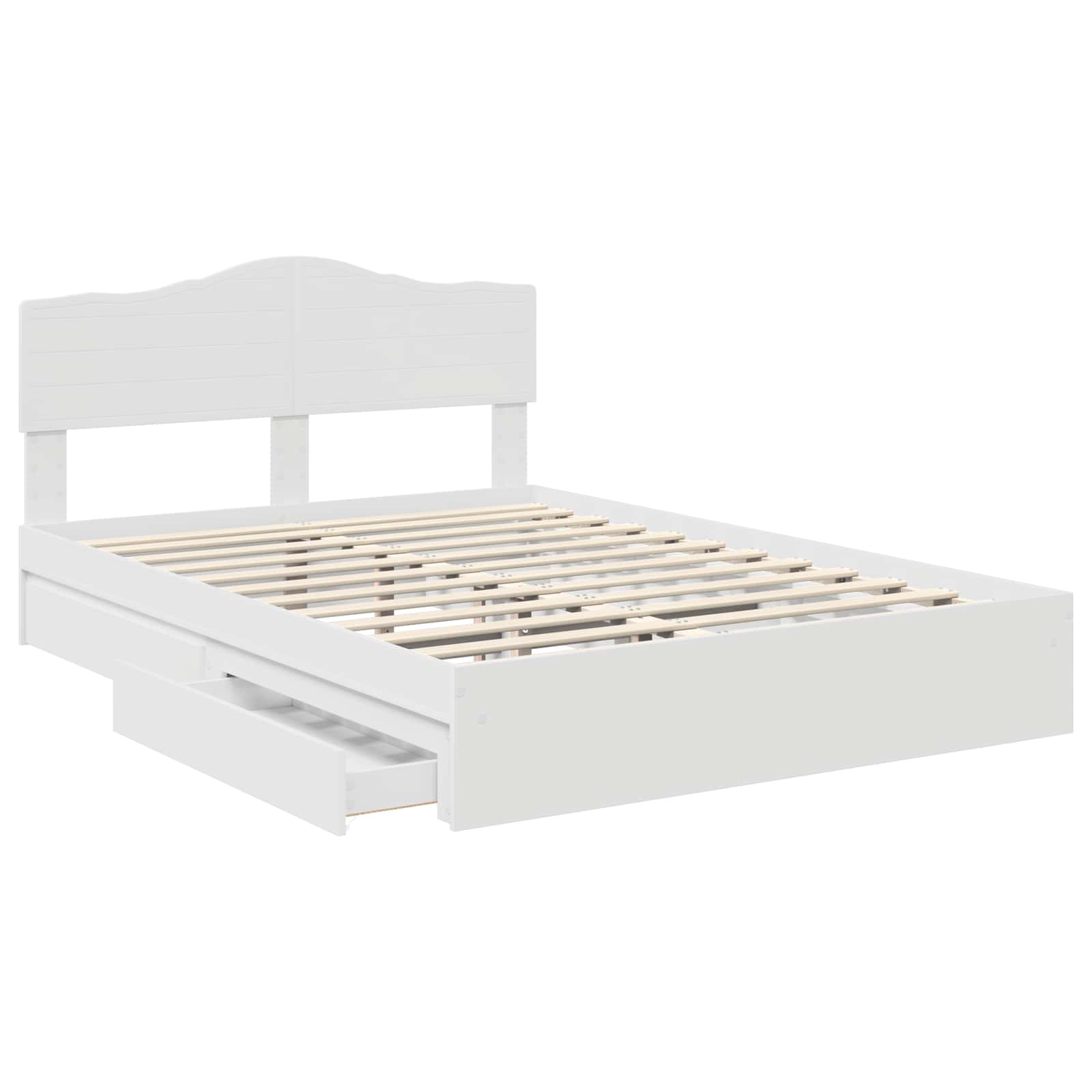 Opslag bed met hoofdeinde Wit 160 x 200 cm Bewerkt hout is nu te koop bij PeponiXL, paradijselijk wonen!