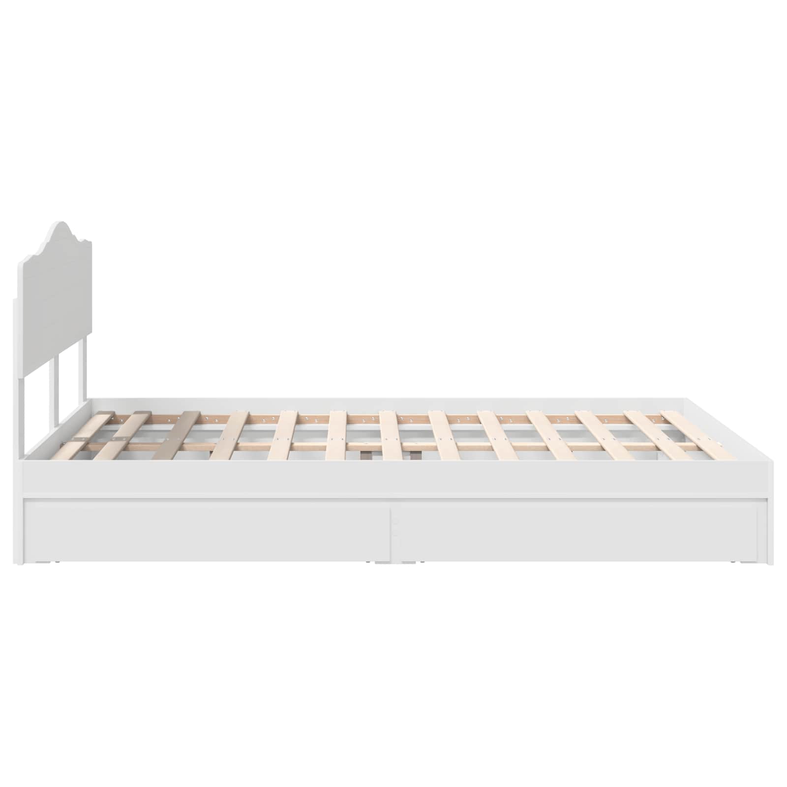 Opslag bed met hoofdeinde Wit 160 x 200 cm Bewerkt hout is nu te koop bij PeponiXL, paradijselijk wonen!