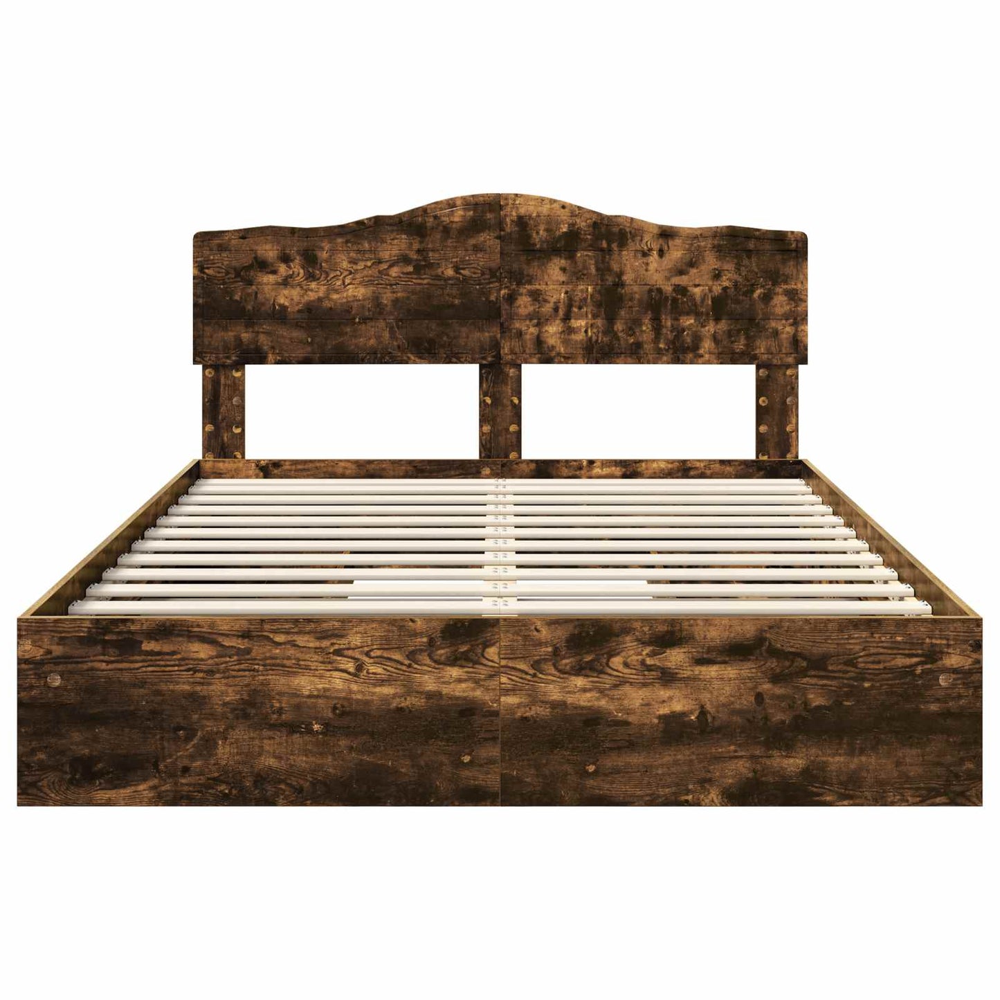 Opslag bed met lade Gerookt eiken 160 x 200 cm Bewerkt hout is nu te koop bij PeponiXL, paradijselijk wonen!