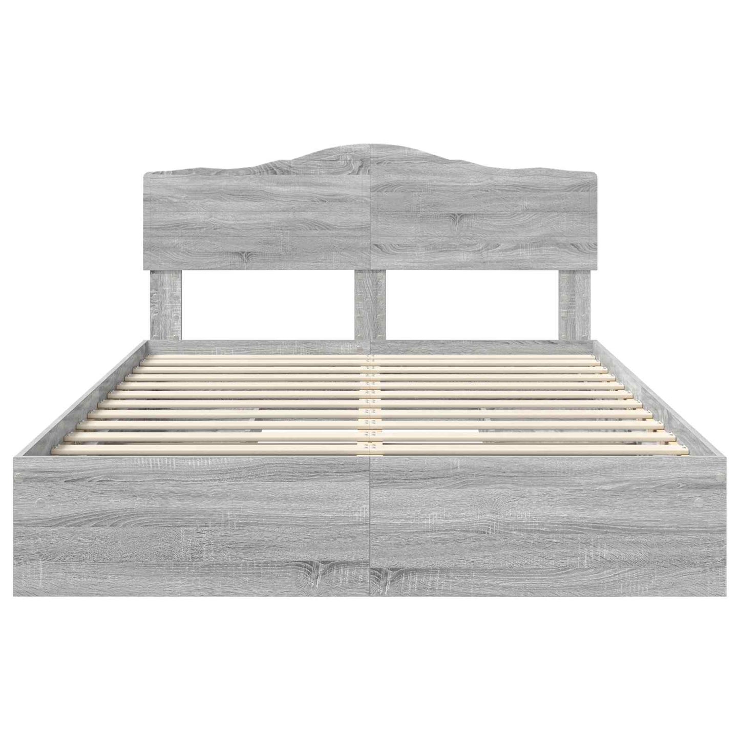 Opslag bed met lade Grijs Sonoma 160 x 200 cm Bewerkt hout is nu te koop bij PeponiXL, paradijselijk wonen!