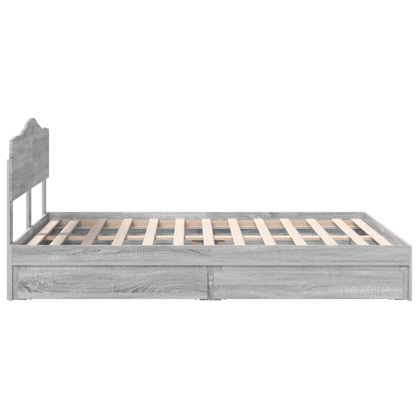 Opslag bed met lade Grijs Sonoma 160 x 200 cm Bewerkt hout is nu te koop bij PeponiXL, paradijselijk wonen!