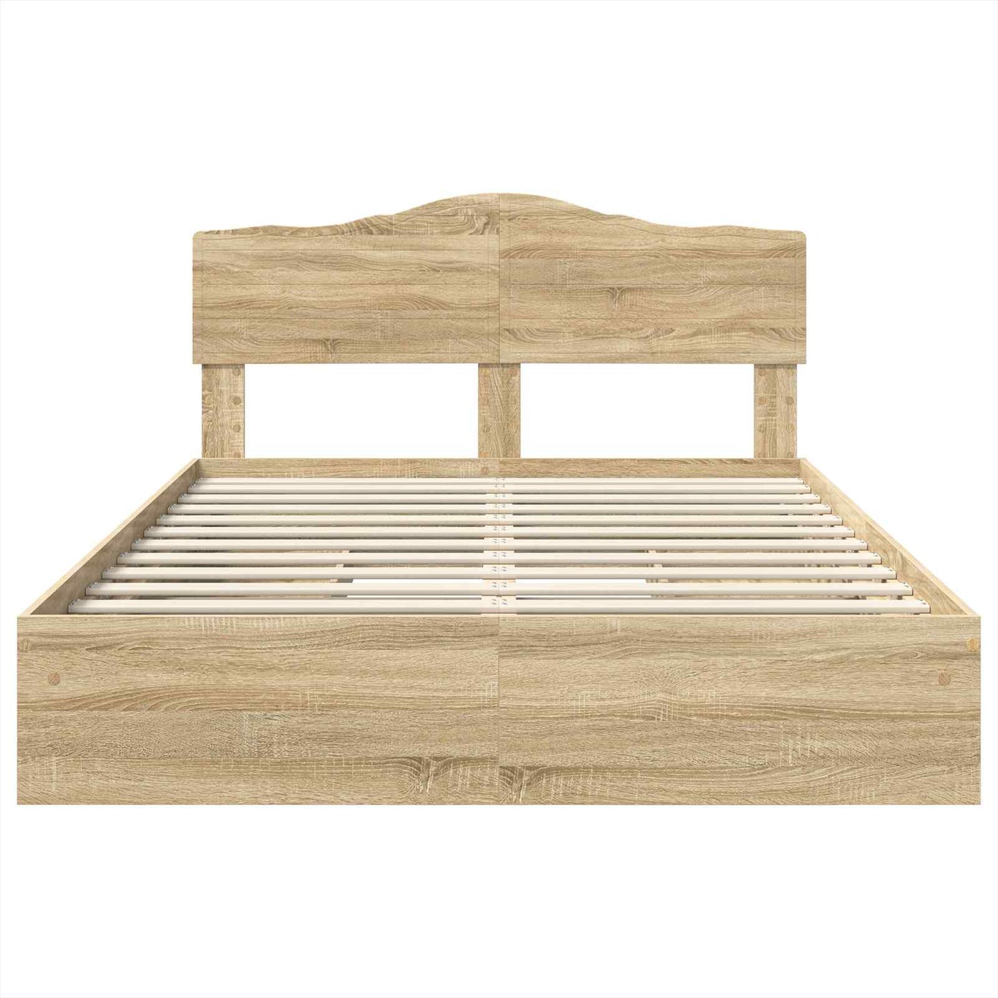 Opslag bed met lade Sonoma Eiken 150 x 200 cm Bewerkt hout is nu te koop bij PeponiXL, paradijselijk wonen!