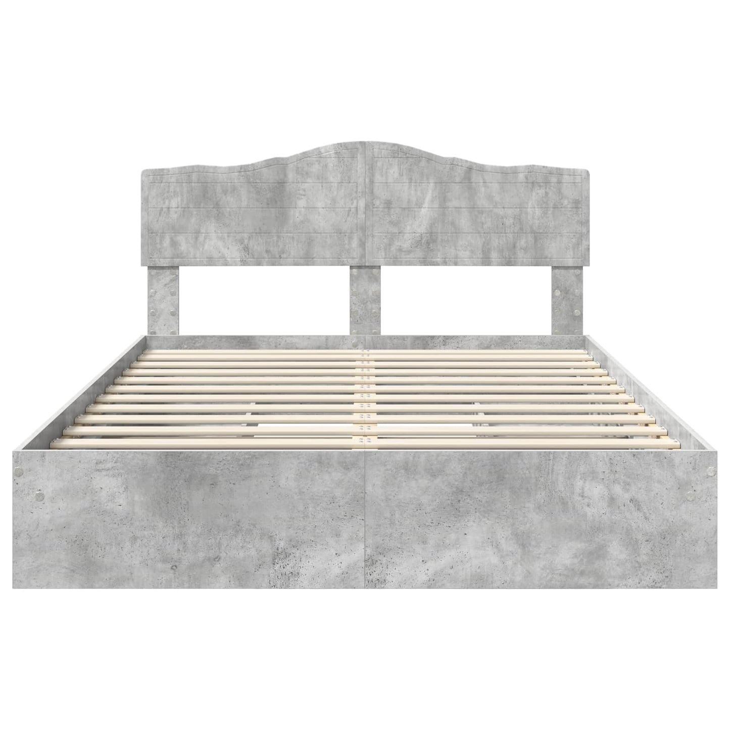 Opslag bed met hoofdeinde Beton Grijs 150 x 200 cm Bewerkt hout is nu te koop bij PeponiXL, paradijselijk wonen!