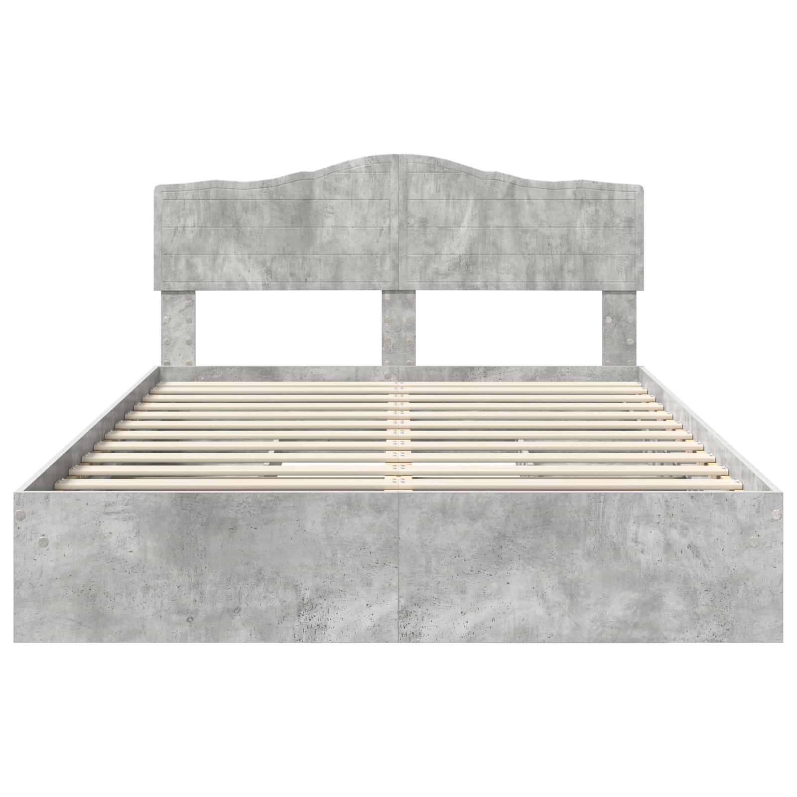 Opslag bed met hoofdeinde Beton Grijs 150 x 200 cm Bewerkt hout is nu te koop bij PeponiXL, paradijselijk wonen!