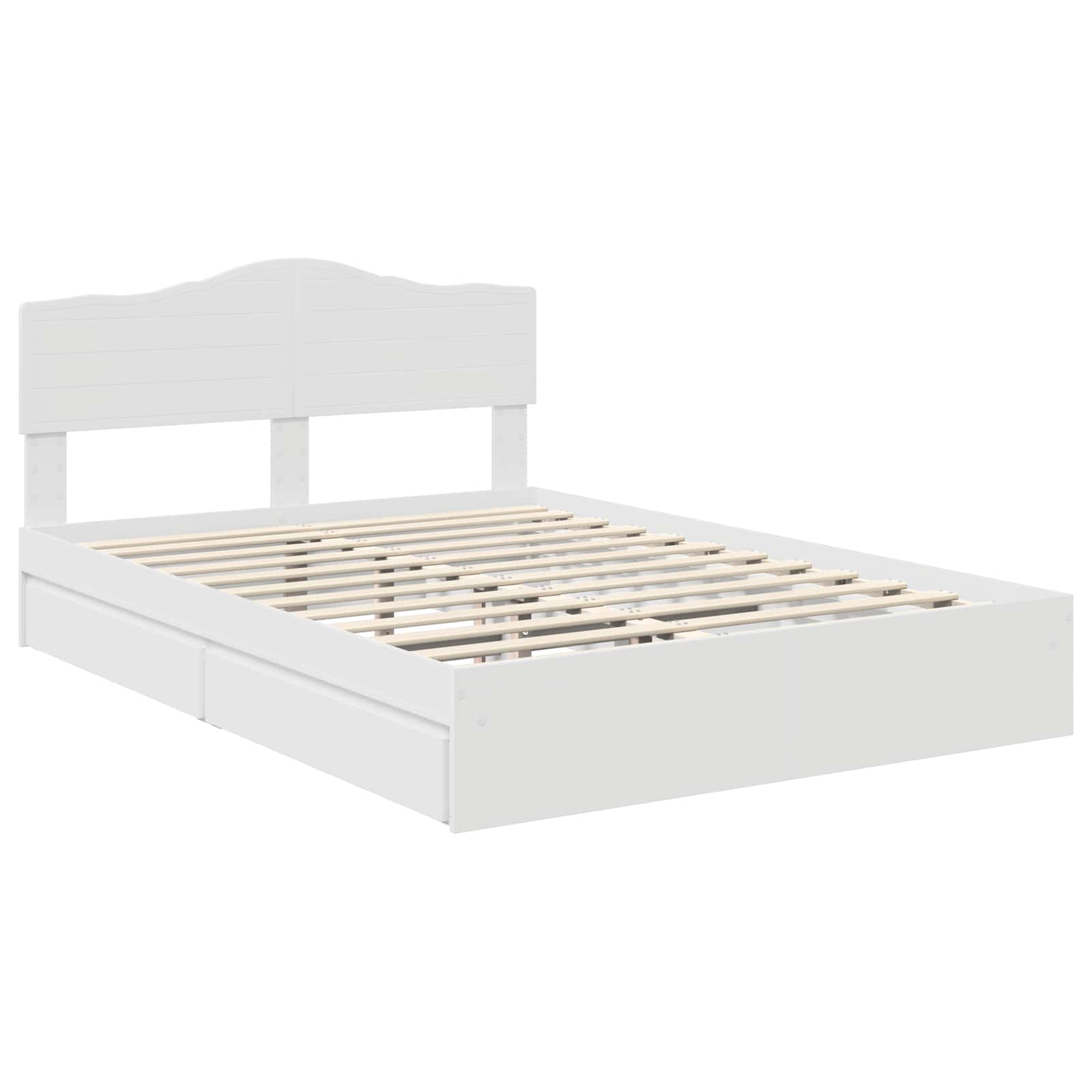 Opslag bed met hoofdeinde Wit 140 x 200 cm Bewerkt hout is nu te koop bij PeponiXL, paradijselijk wonen!