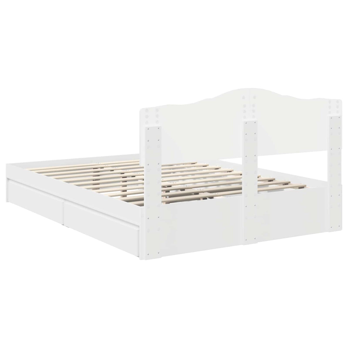 Opslag bed met hoofdeinde Wit 140 x 190 cm Bewerkt hout is nu te koop bij PeponiXL, paradijselijk wonen!