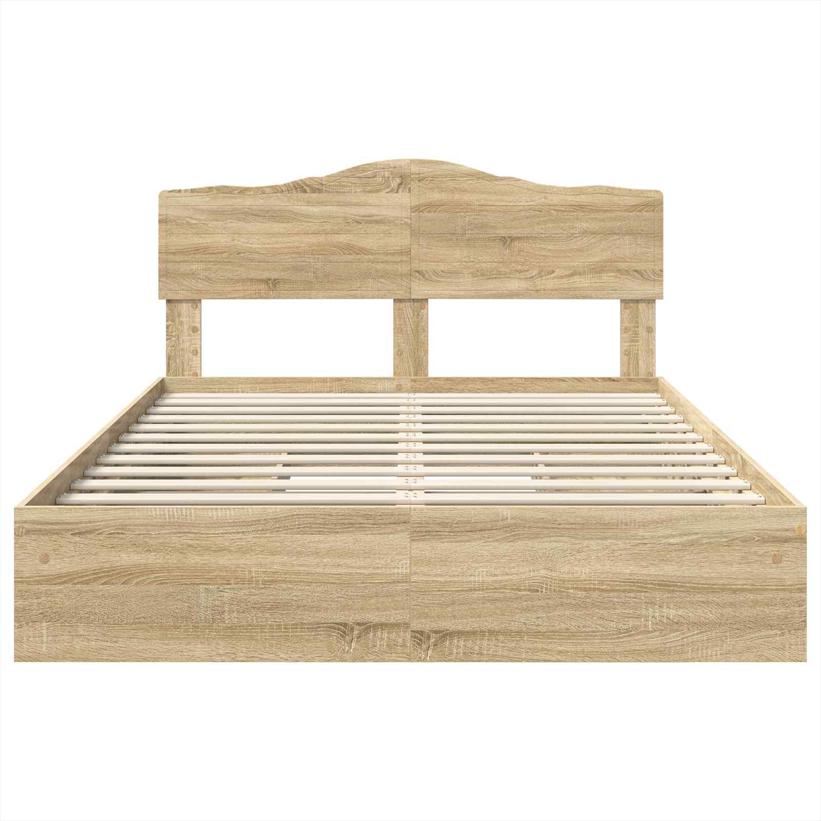 Opslag bed met lade Sonoma Eiken 140 x 190 cm Bewerkt hout is nu te koop bij PeponiXL, paradijselijk wonen!