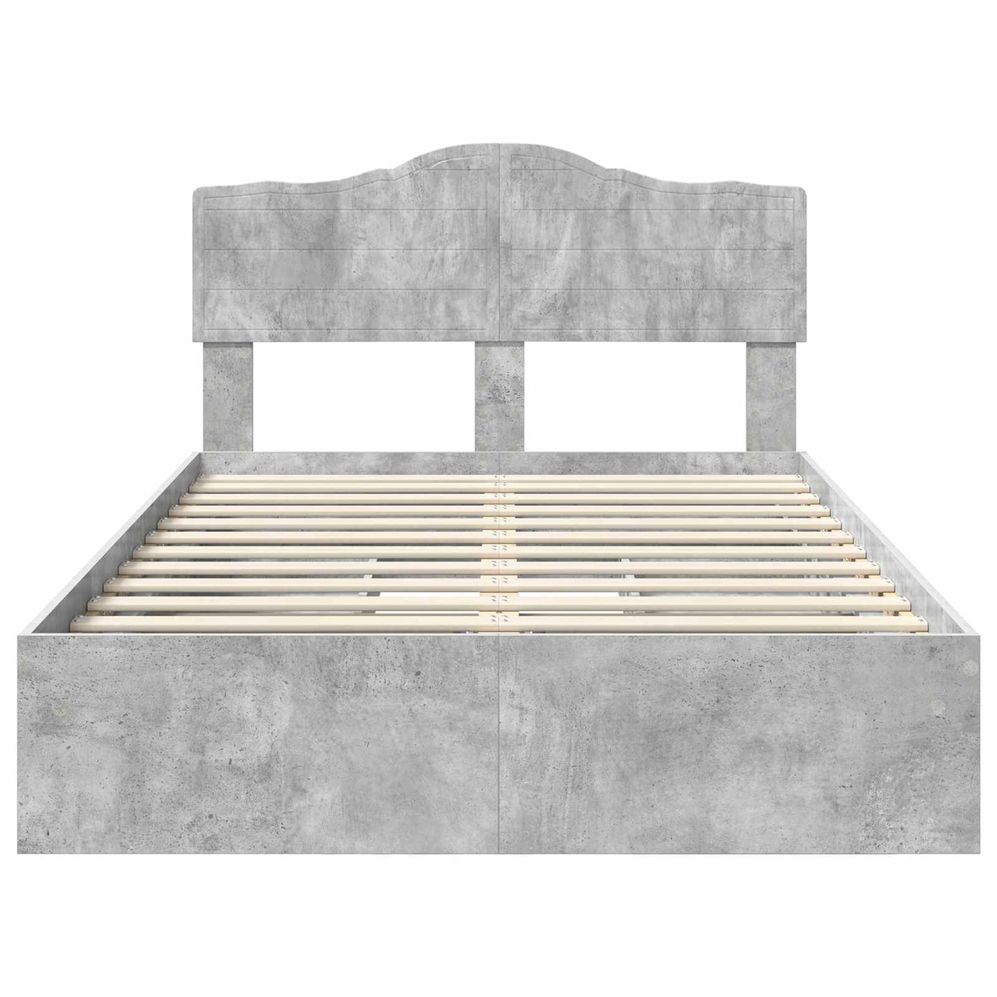 Opslag bed met hoofdeinde Beton Grijs 135 x 190 cm Bewerkt hout is nu te koop bij PeponiXL, paradijselijk wonen!