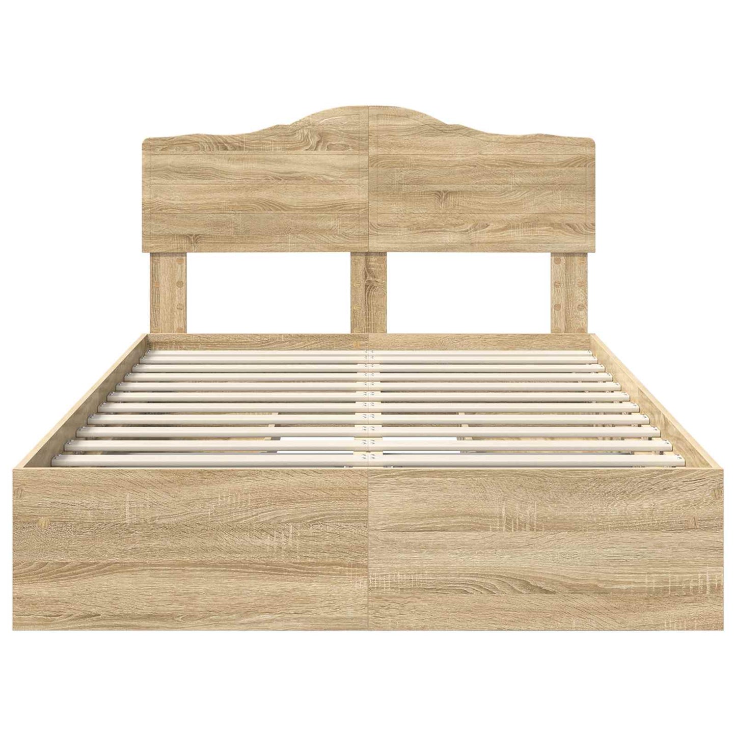 Opslag bed met lade Sonoma Eiken 120 x 200 cm Bewerkt hout is nu te koop bij PeponiXL, paradijselijk wonen!
