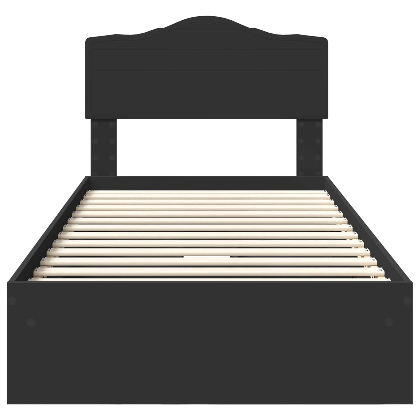 Opslag bed met hoofdeinde Zwart 90 x 190 cm Bewerkt hout is nu te koop bij PeponiXL, paradijselijk wonen!