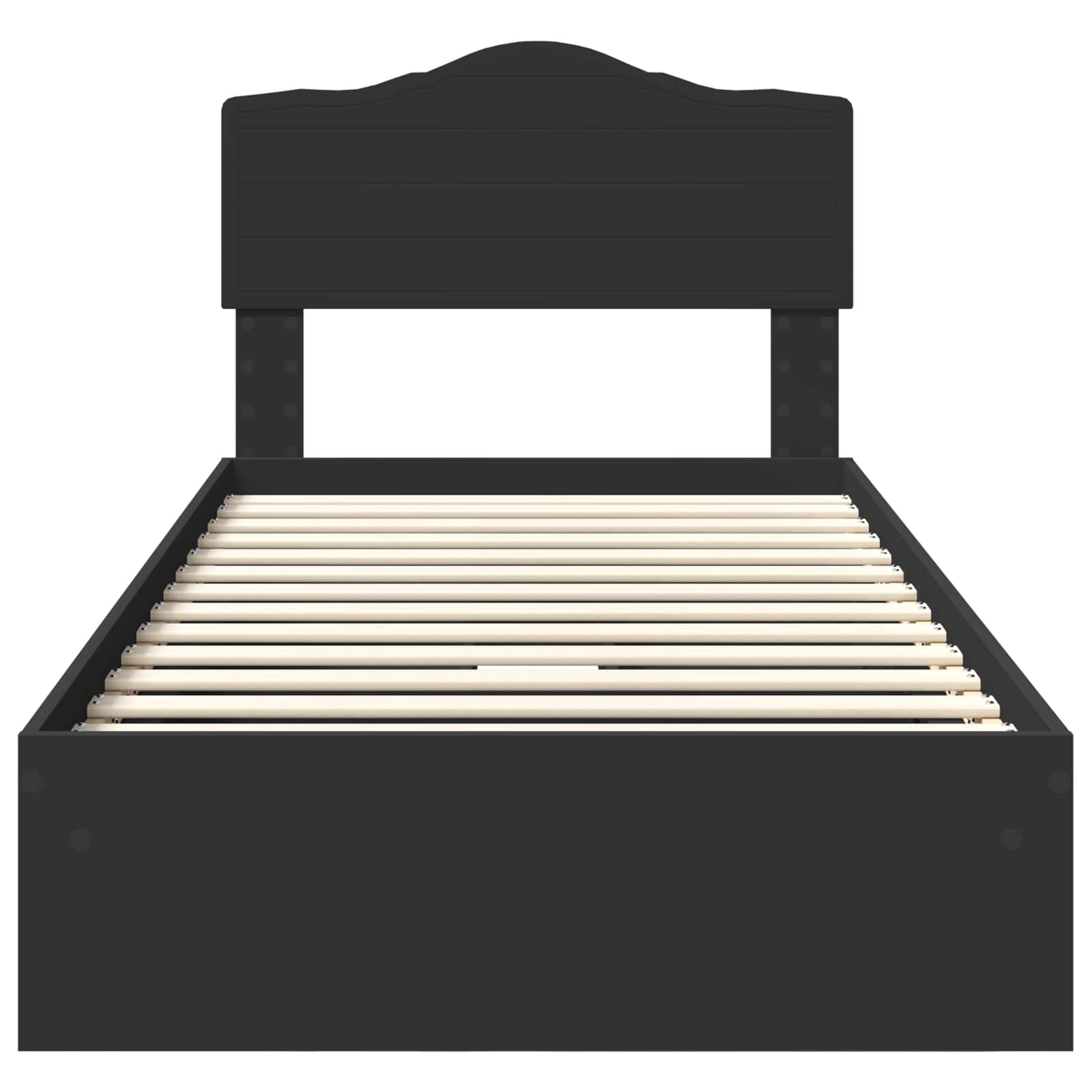 Opslag bed met hoofdeinde Zwart 90 x 190 cm Bewerkt hout is nu te koop bij PeponiXL, paradijselijk wonen!