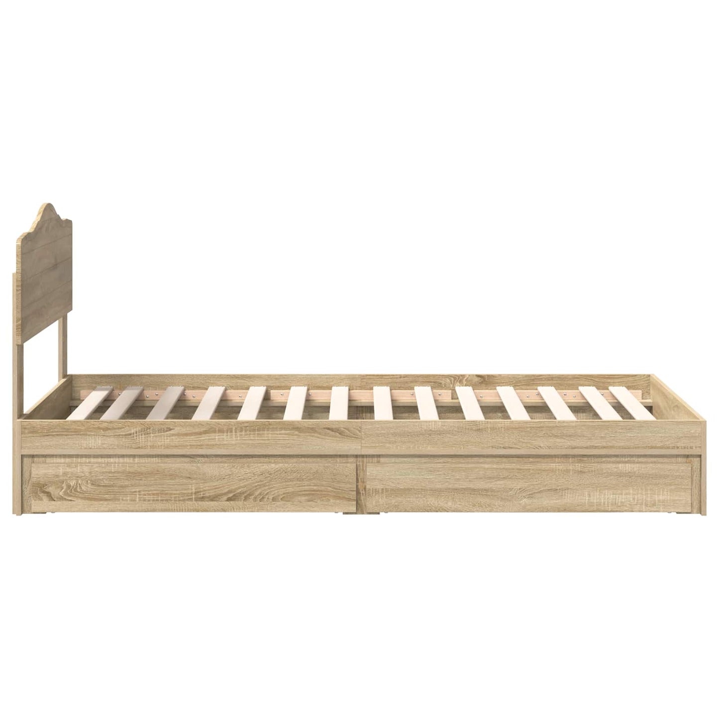 Opslag bed met hoofdeinde Sonoma Eiken 90 x 190 cm Bewerkt hout is nu te koop bij PeponiXL, paradijselijk wonen!