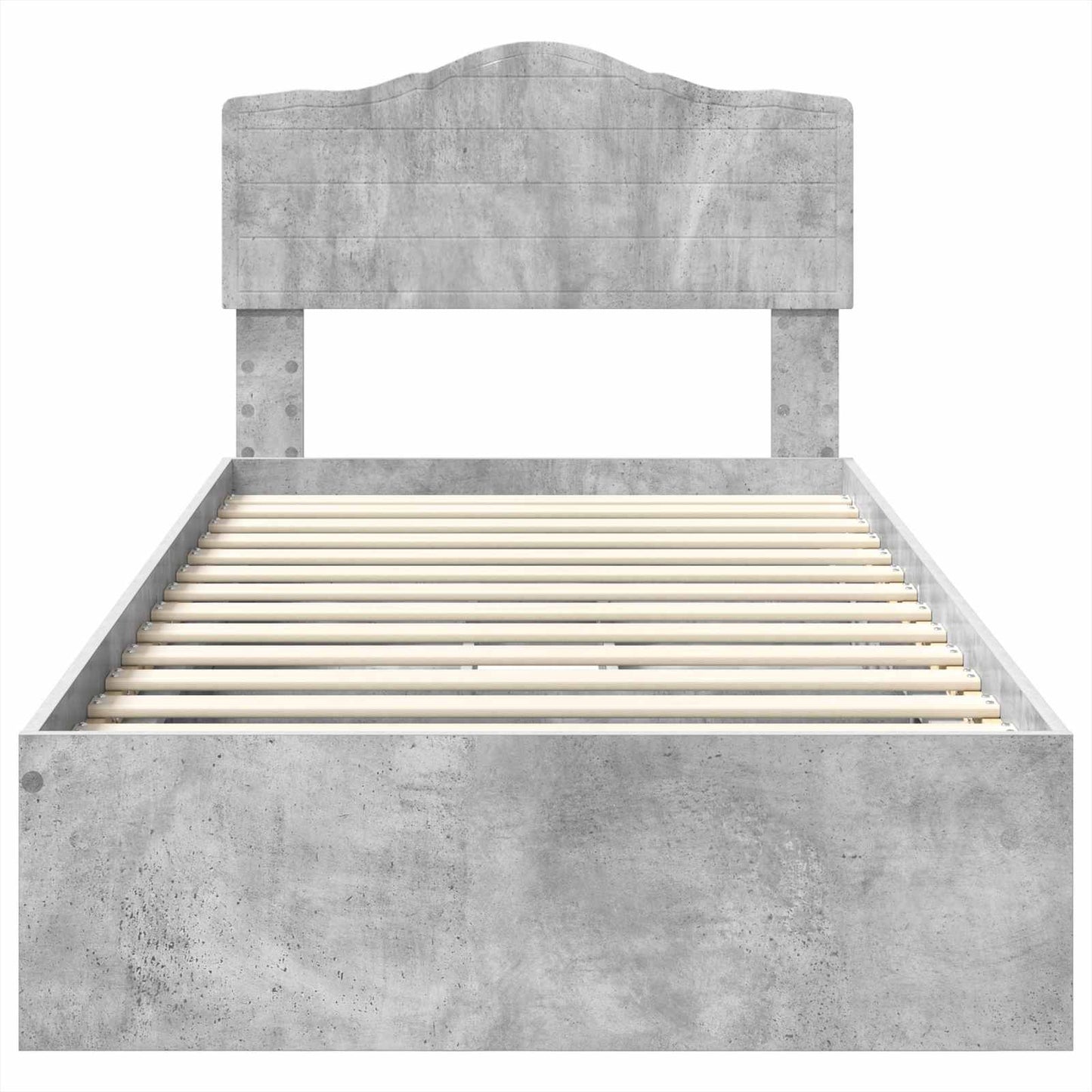 Opslag bed met hoofdeinde Beton Grijs 90 x 190 cm Bewerkt hout is nu te koop bij PeponiXL, paradijselijk wonen!