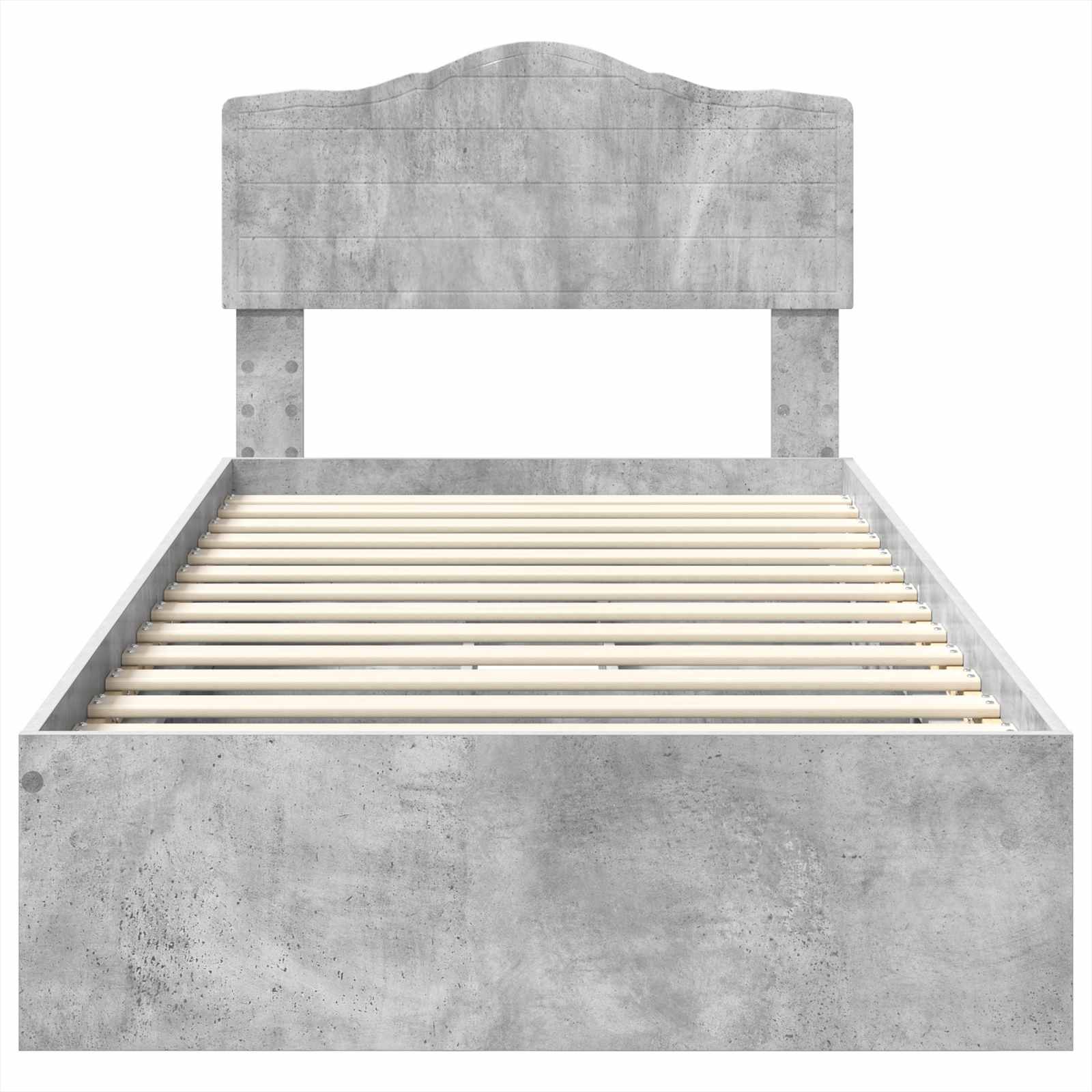 Opslag bed met hoofdeinde Beton Grijs 90 x 190 cm Bewerkt hout is nu te koop bij PeponiXL, paradijselijk wonen!