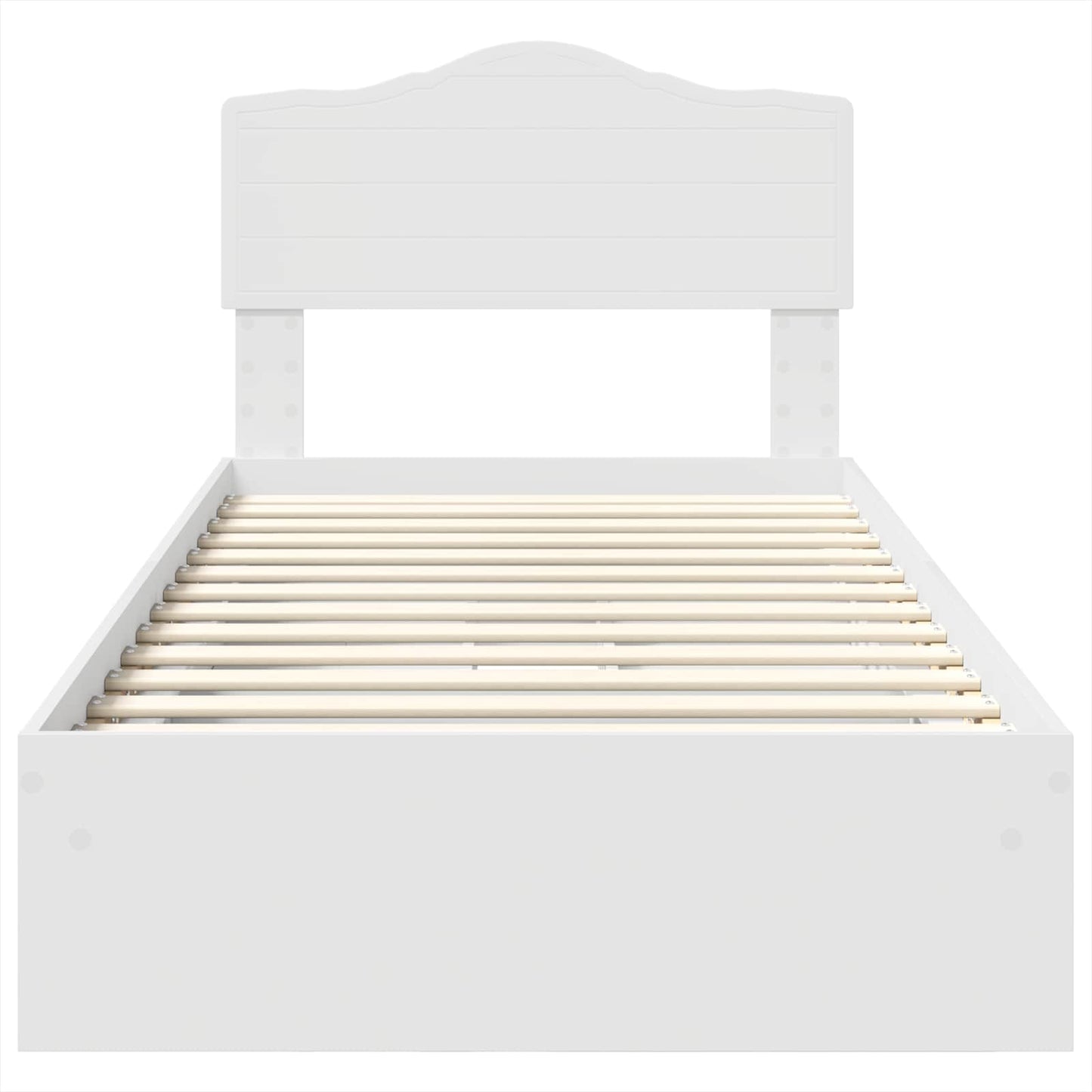 Opslag bed met hoofdeinde met lade Wit 70 x 190 cm Bewerkt hout is nu te koop bij PeponiXL, paradijselijk wonen!