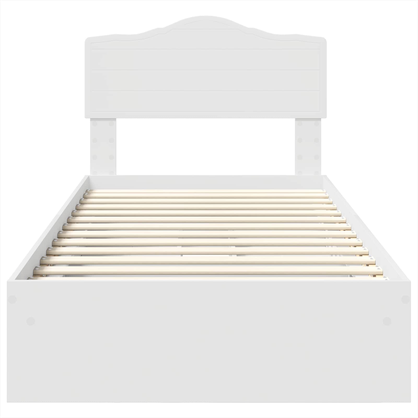 Opslag bed met hoofdeinde met lade Wit 70 x 190 cm Bewerkt hout is nu te koop bij PeponiXL, paradijselijk wonen!