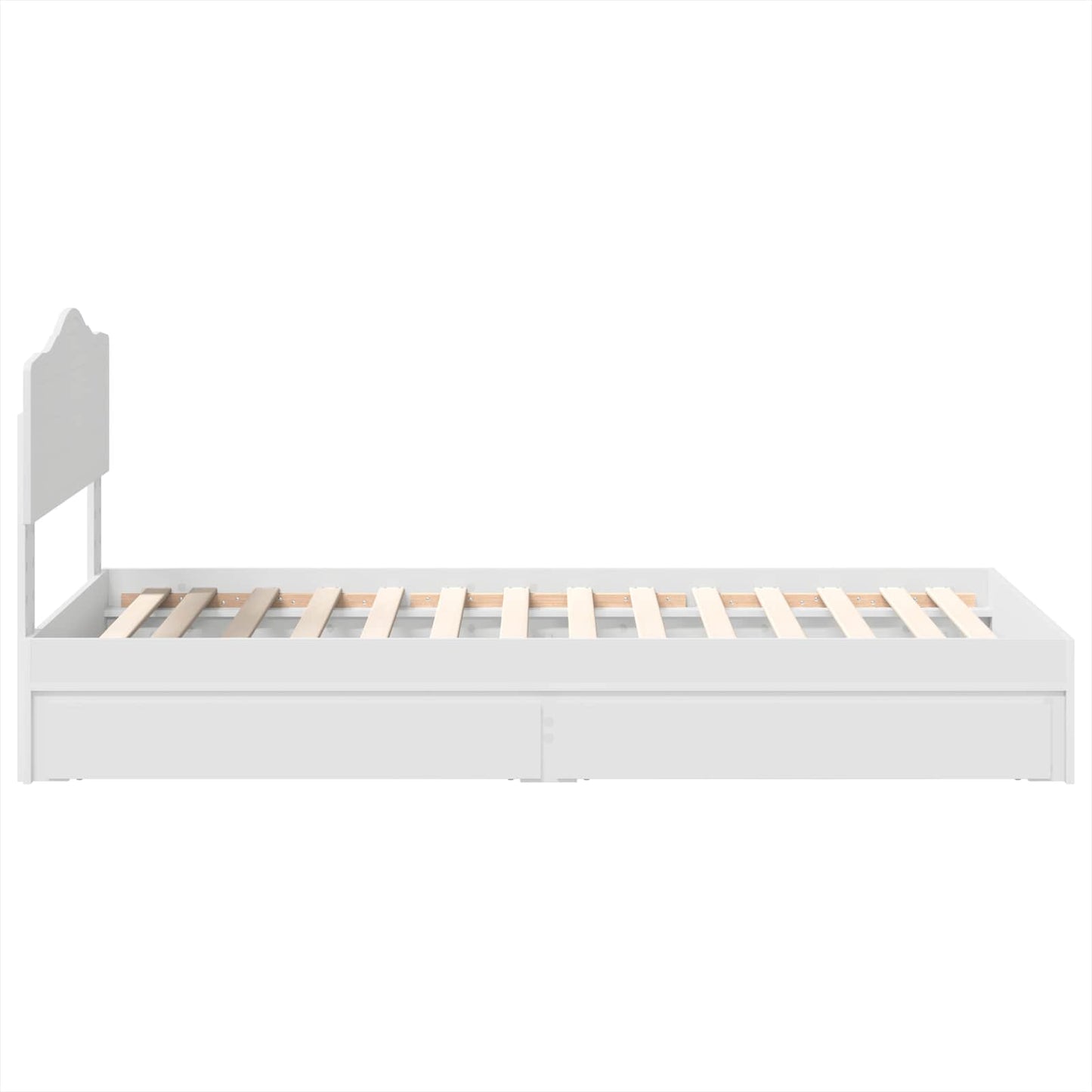 Opslag bed met hoofdeinde met lade Wit 70 x 190 cm Bewerkt hout is nu te koop bij PeponiXL, paradijselijk wonen!