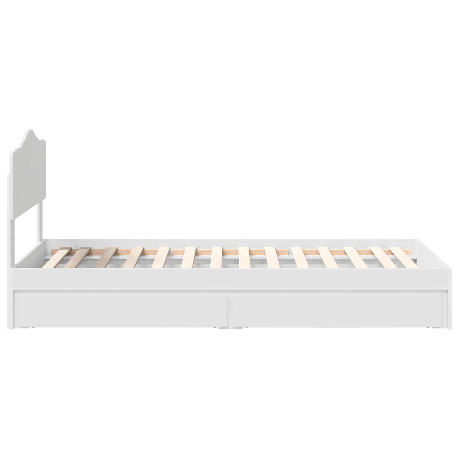 Opslag bed met hoofdeinde met lade Wit 70 x 190 cm Bewerkt hout is nu te koop bij PeponiXL, paradijselijk wonen!
