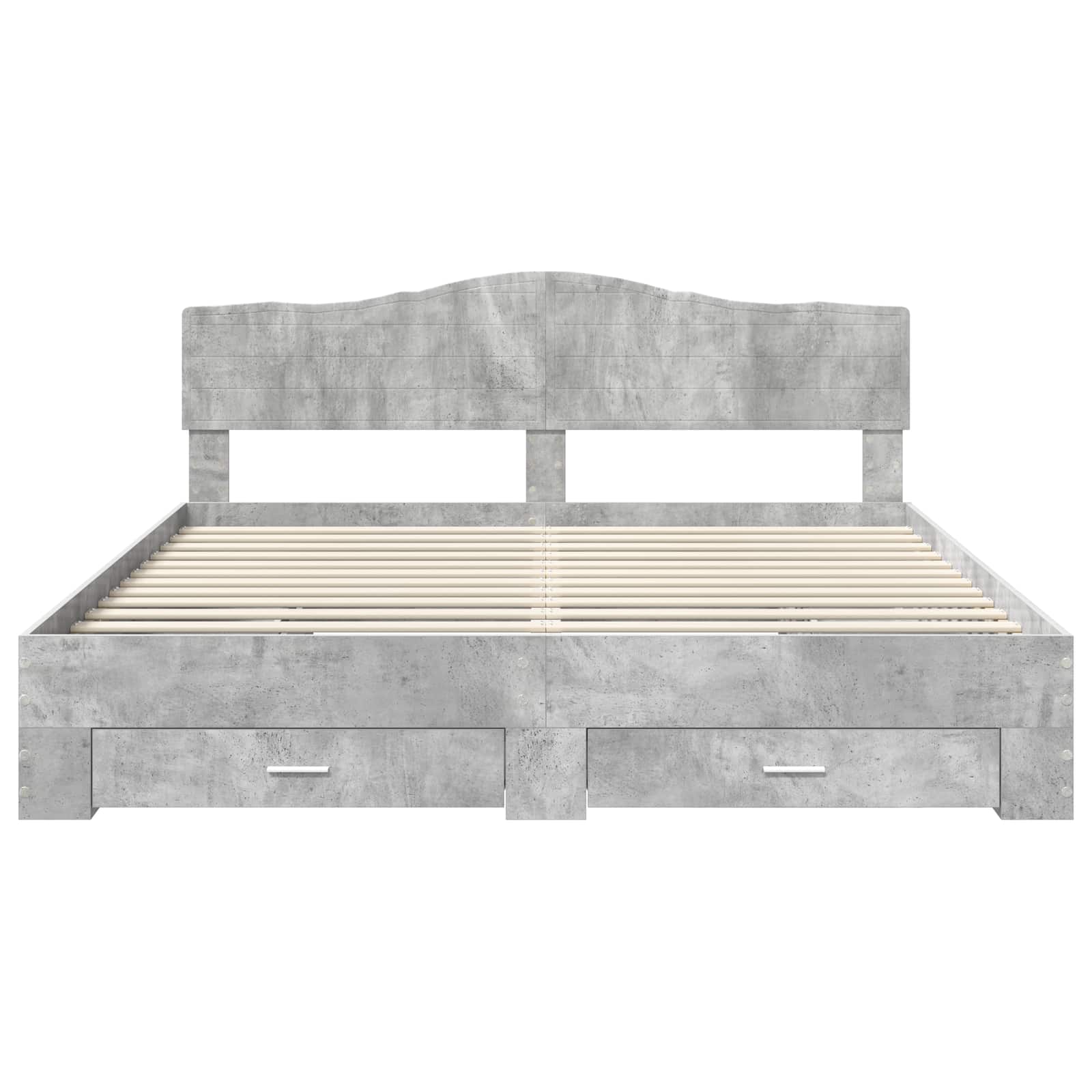 Bedframe met hoofdeinde Beton Grijs 200 x 200 cm Bewerkt hout is nu te koop bij PeponiXL, paradijselijk wonen!