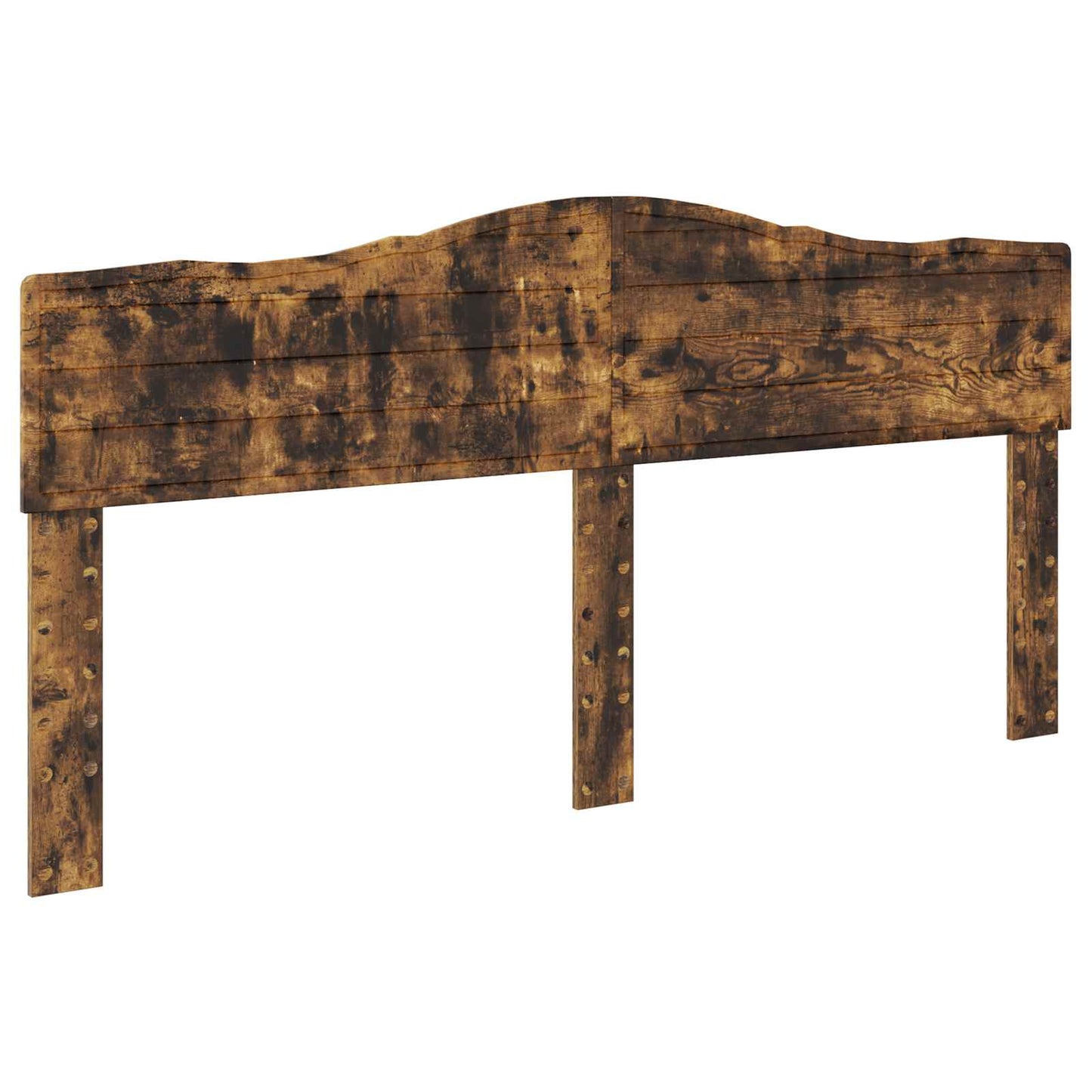 Bedframe met hoofdeinde Gerookt eiken 200 x 200 cm Bewerkt hout is nu te koop bij PeponiXL, paradijselijk wonen!